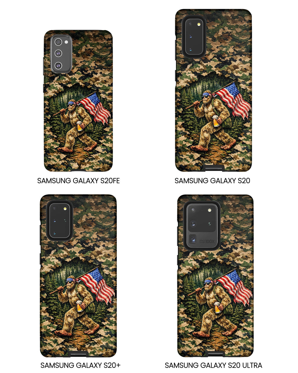 BIGFOOT WITH FLAG CAMOUFLAGE PHONE CASE - TLNT2004261