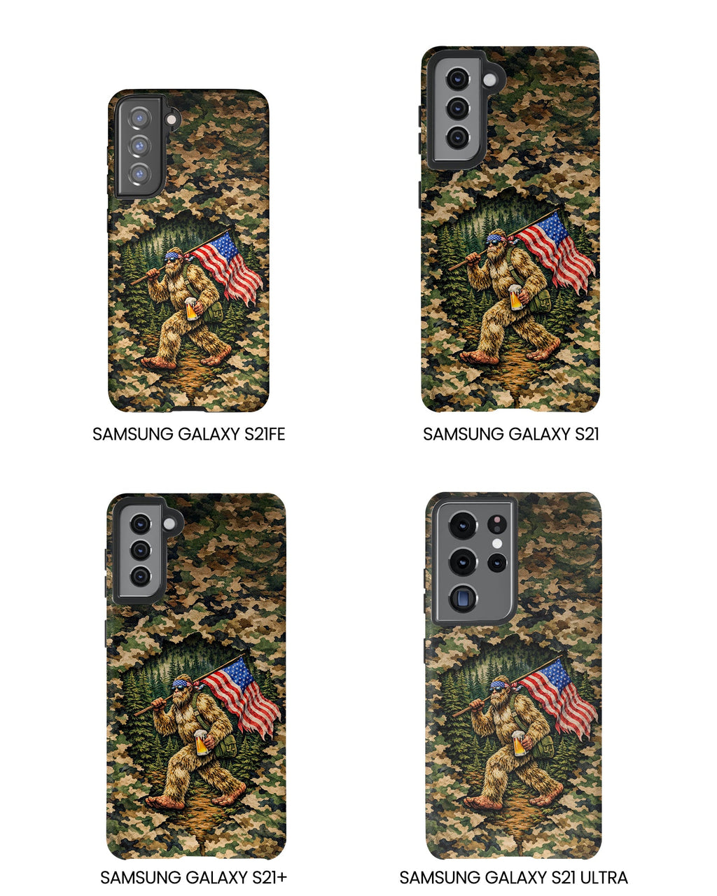 BIGFOOT WITH FLAG CAMOUFLAGE PHONE CASE - TLNT2004261