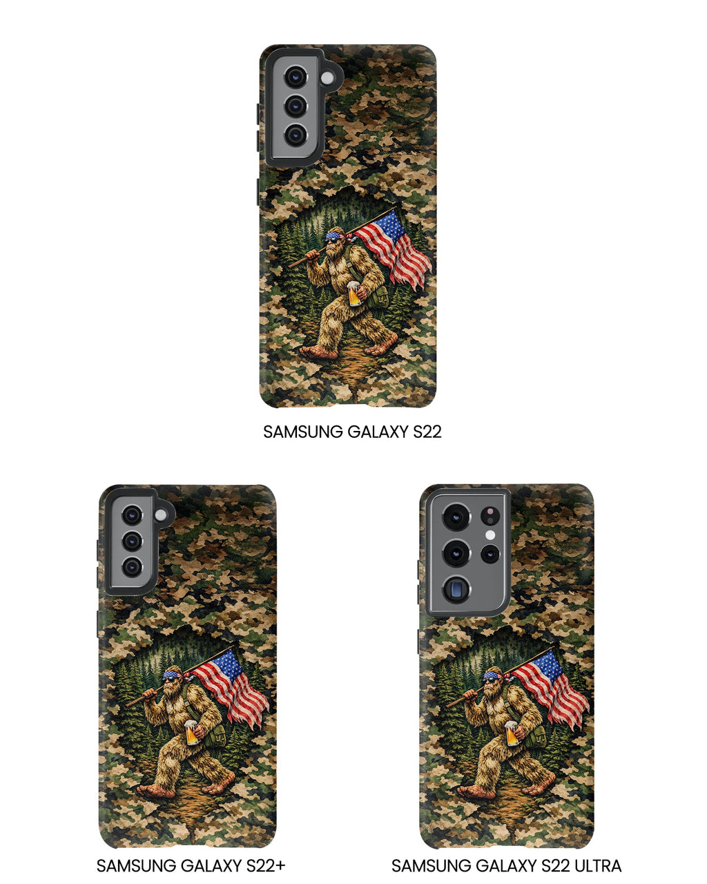 BIGFOOT WITH FLAG CAMOUFLAGE PHONE CASE - TLNT2004261