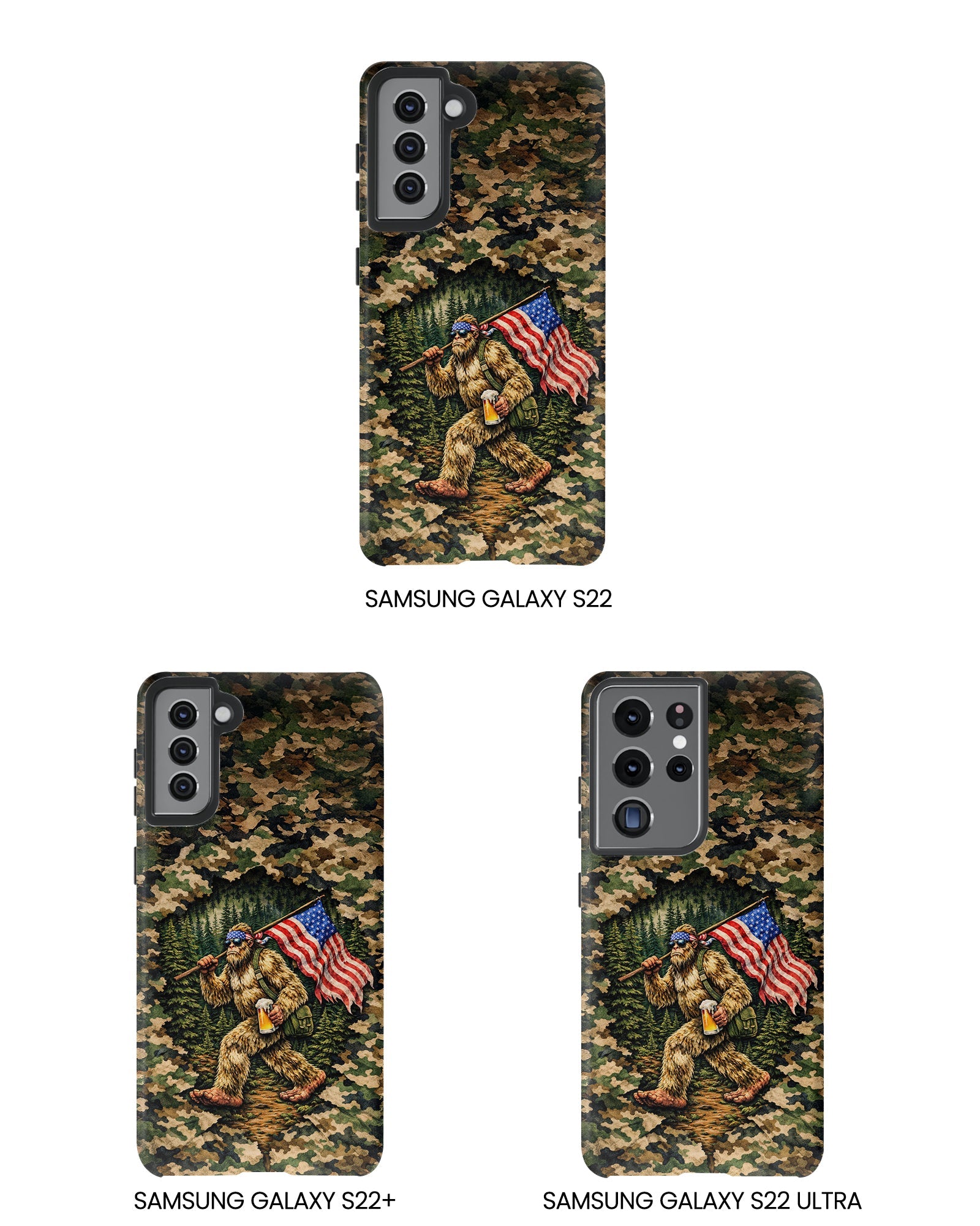 BIGFOOT WITH FLAG CAMOUFLAGE PHONE CASE - TLNT2004261