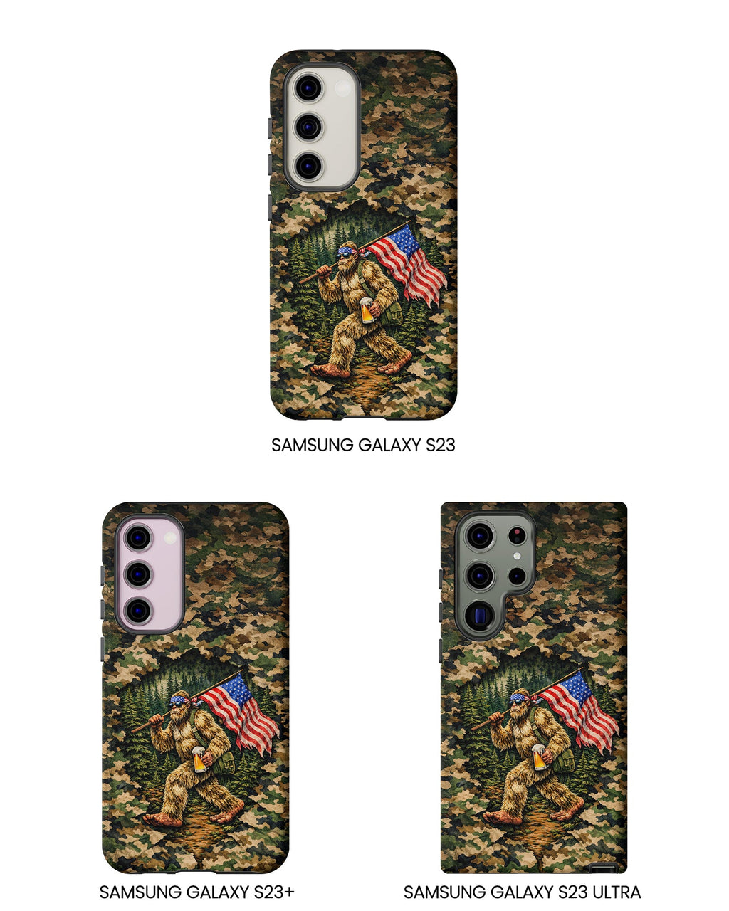 BIGFOOT WITH FLAG CAMOUFLAGE PHONE CASE - TLNT2004261