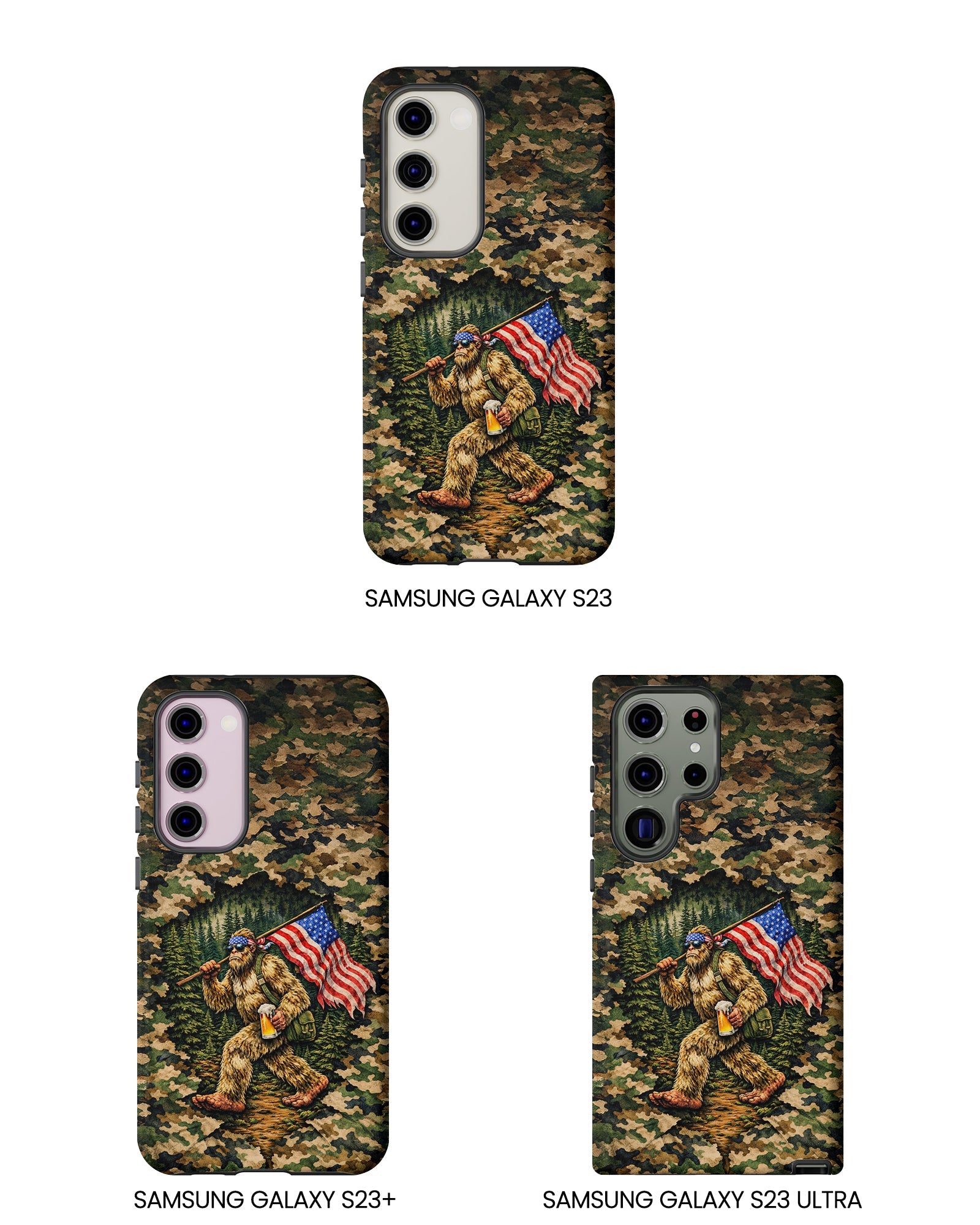 BIGFOOT WITH FLAG CAMOUFLAGE PHONE CASE - TLNT2004261