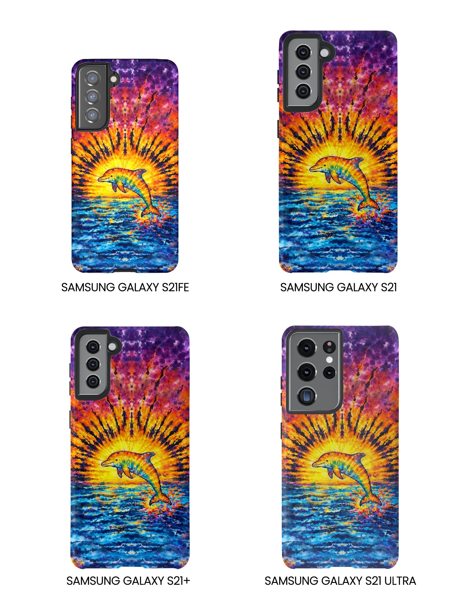 DOLPHIN SUNSET WATERCOLOR PATTERN  PHONE CASE  - TLHN2104264