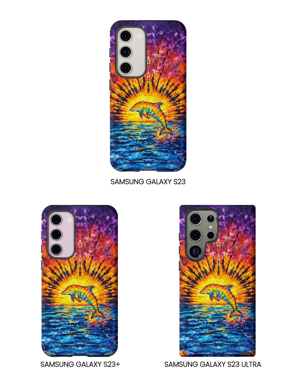 DOLPHIN SUNSET WATERCOLOR PATTERN  PHONE CASE  - TLHN2104264