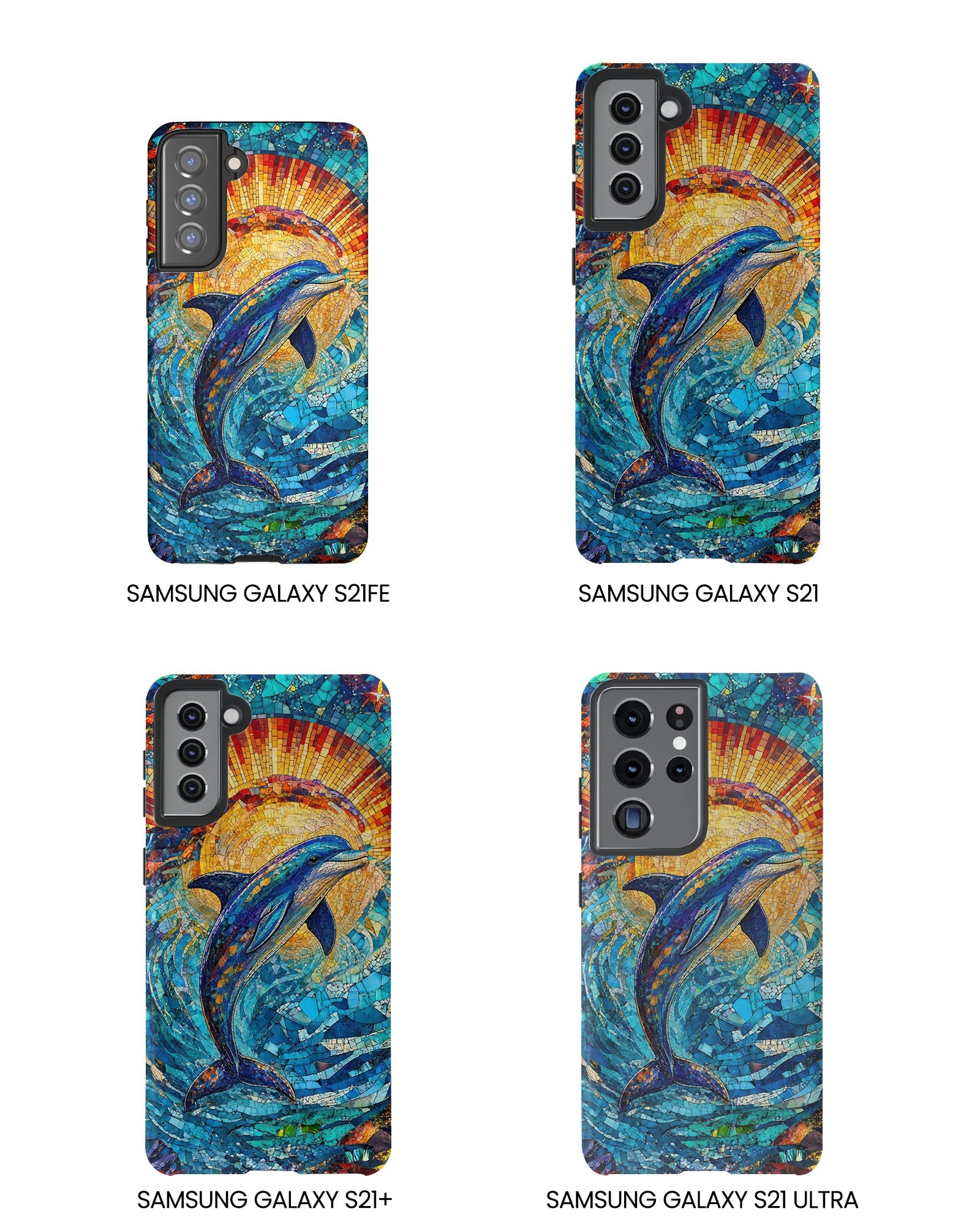 DOLPHIN STAINED GLASS PHONE CASE  - TLTW1305265