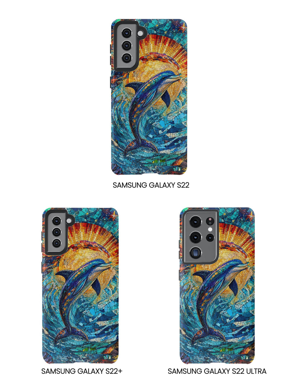 DOLPHIN STAINED GLASS PHONE CASE  - TLTW1305265