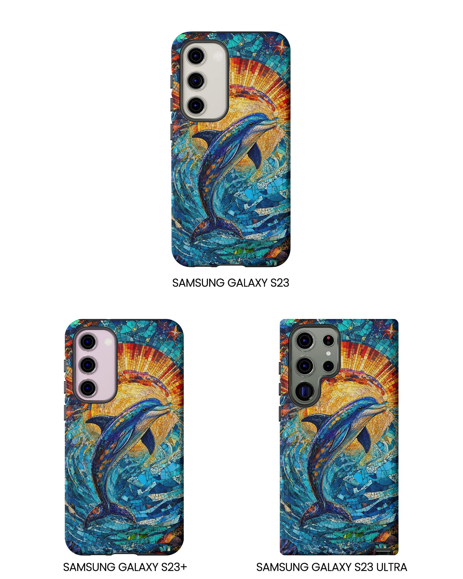 DOLPHIN STAINED GLASS PHONE CASE  - TLTW1305265