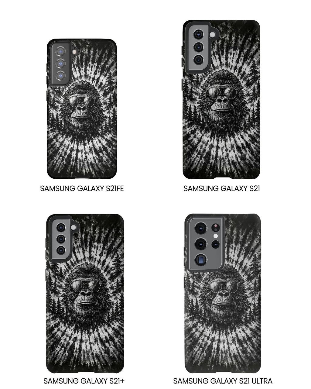 BIGFOOT BLACK & WHITE SWIRL  PHONE CASE  - TLTW2205262