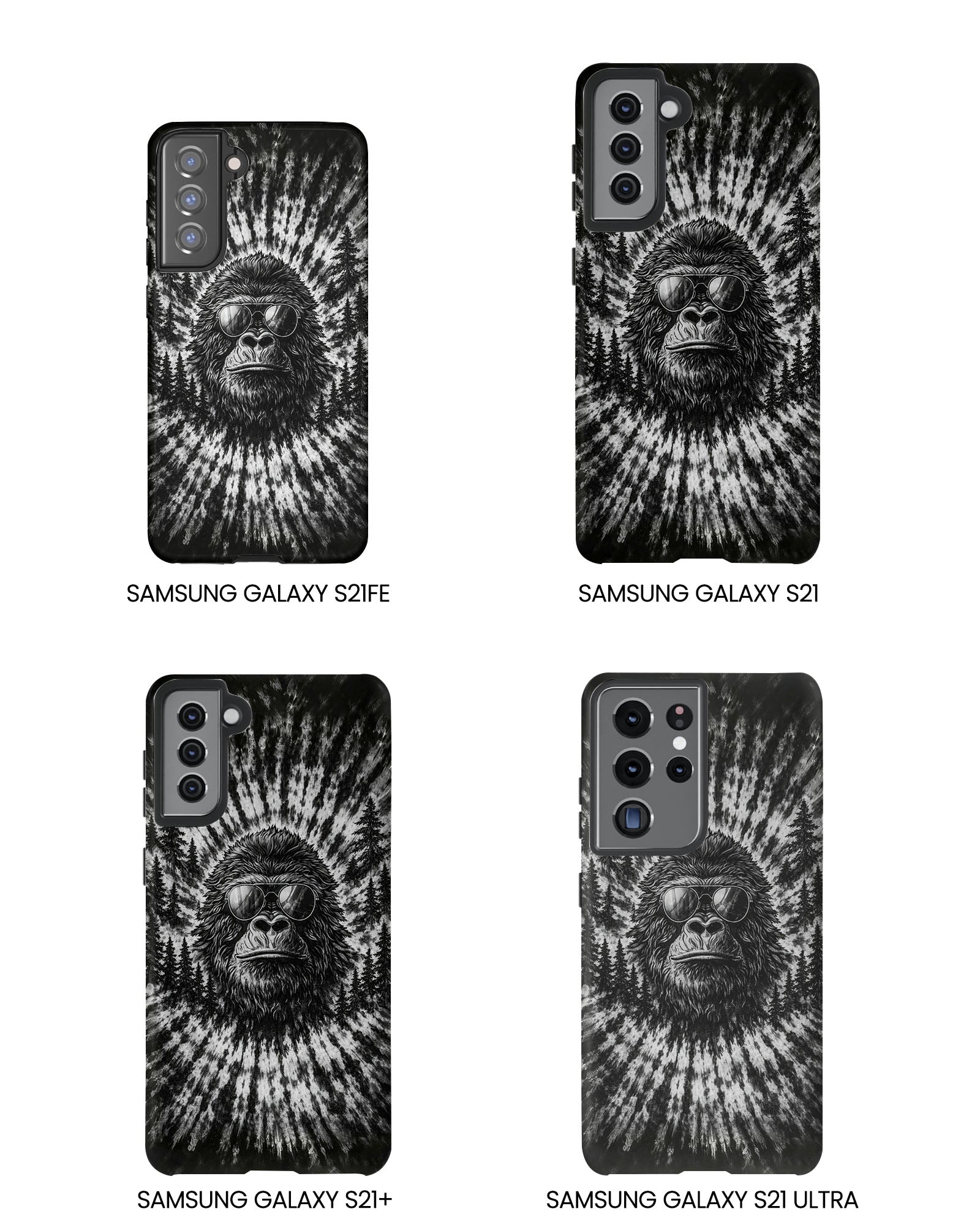 BIGFOOT BLACK & WHITE SWIRL  PHONE CASE  - TLTW2205262
