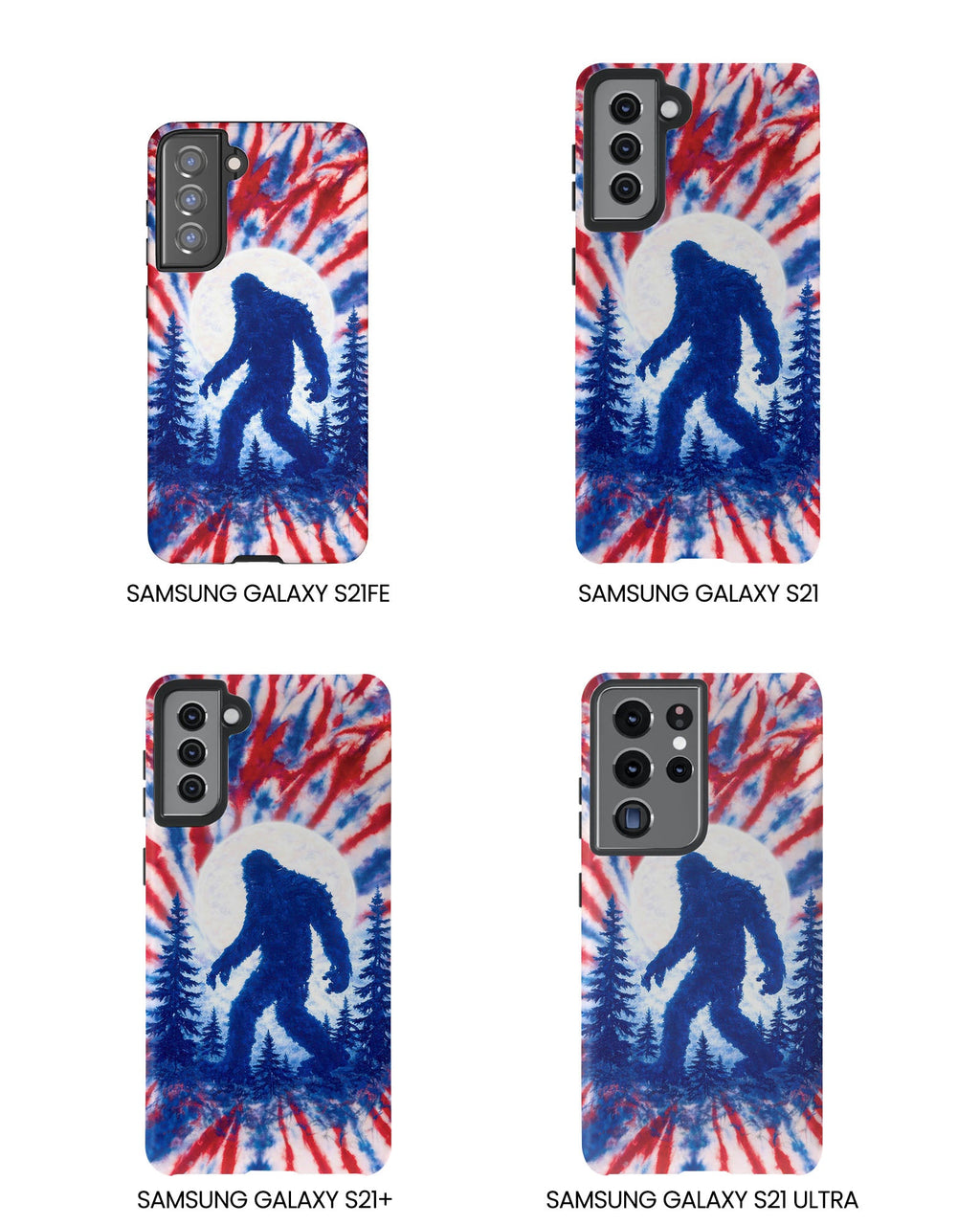 BIGFOOT IN THE FOREST RED WHITE & BLUE SWIRL PHONE CASE  - TLTW2505263