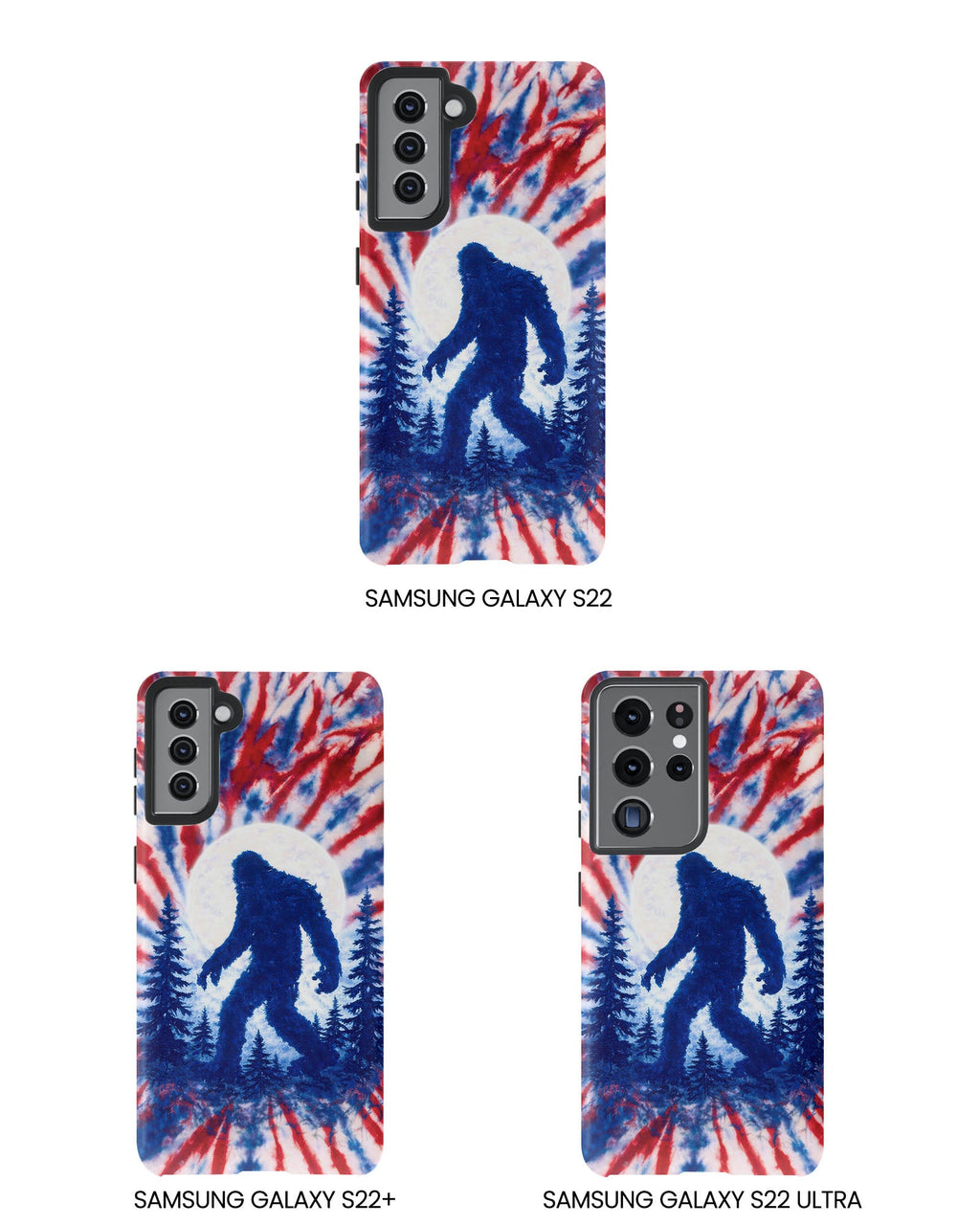 BIGFOOT IN THE FOREST RED WHITE & BLUE SWIRL PHONE CASE  - TLTW2505263