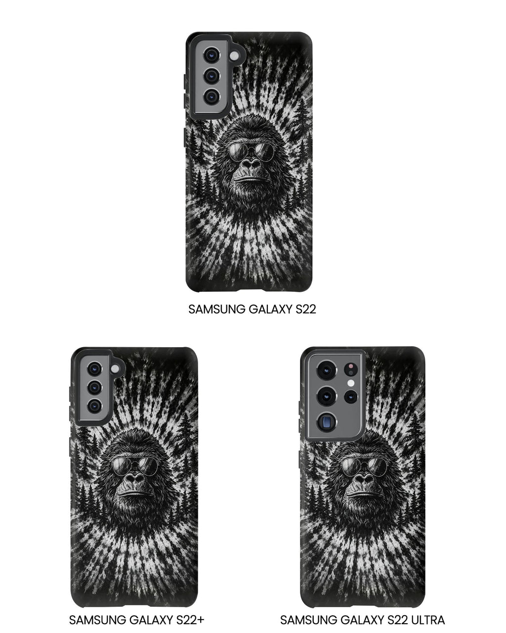 BIGFOOT BLACK & WHITE SWIRL  PHONE CASE  - TLTW2205262