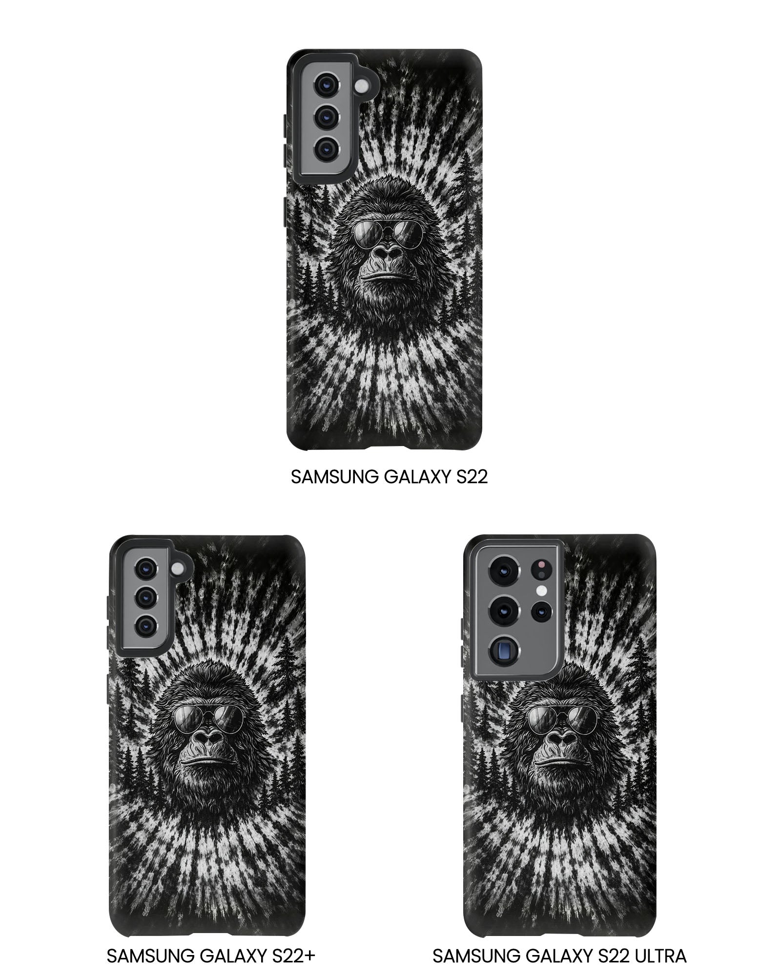BIGFOOT BLACK & WHITE SWIRL  PHONE CASE  - TLTW2205262