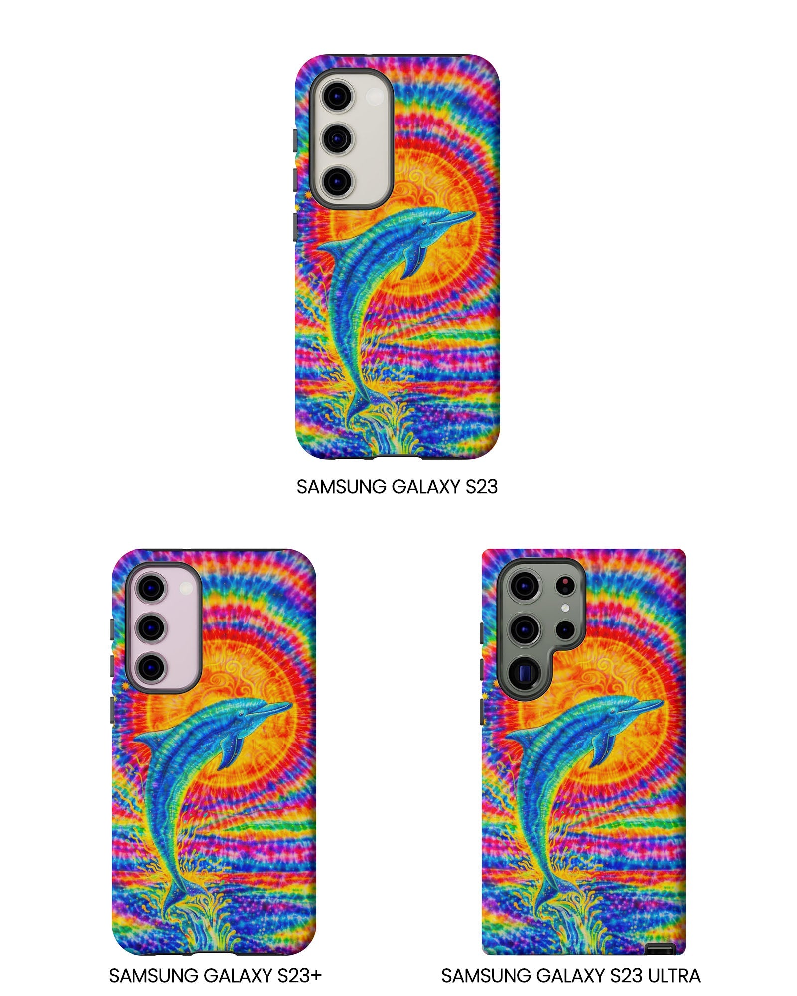 DOLPHIN SUN COLORFUL SWIRL  PHONE CASE  - TLTW2205261