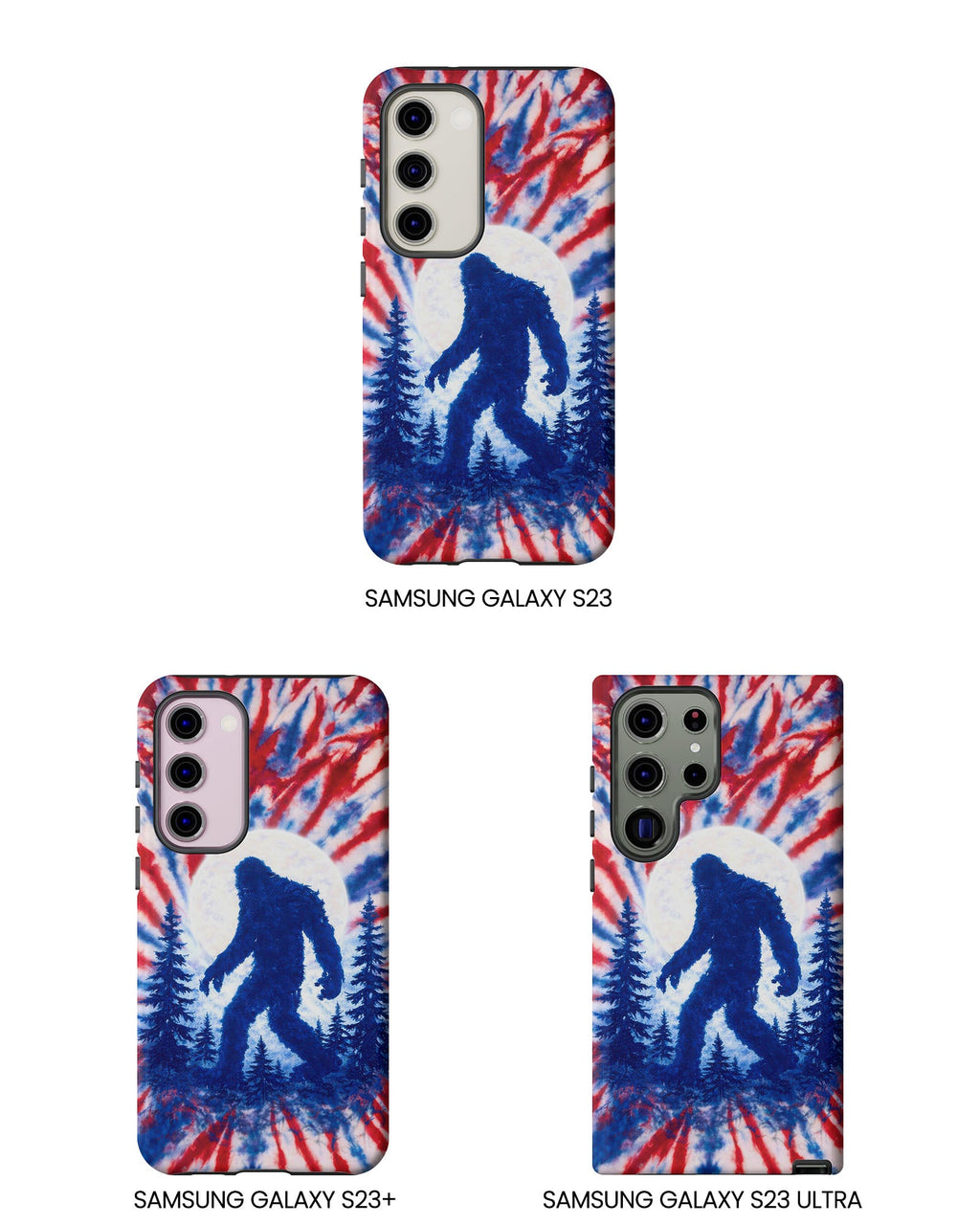 BIGFOOT IN THE FOREST RED WHITE & BLUE SWIRL PHONE CASE  - TLTW2505263