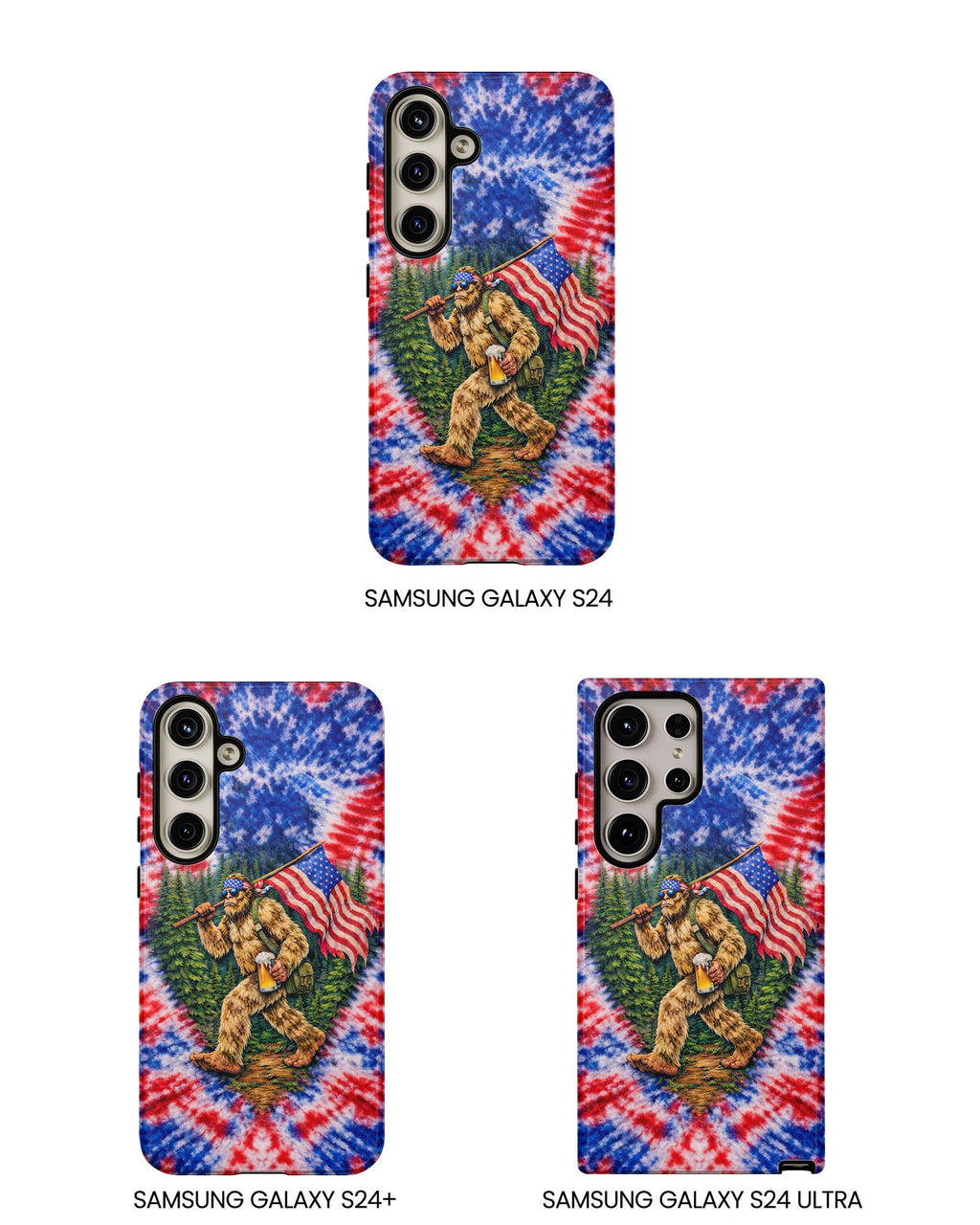 BIGFOOT WITH FLAG RED WHITE & BLUE SWIRL PHONE CASE  - TLTW2605263