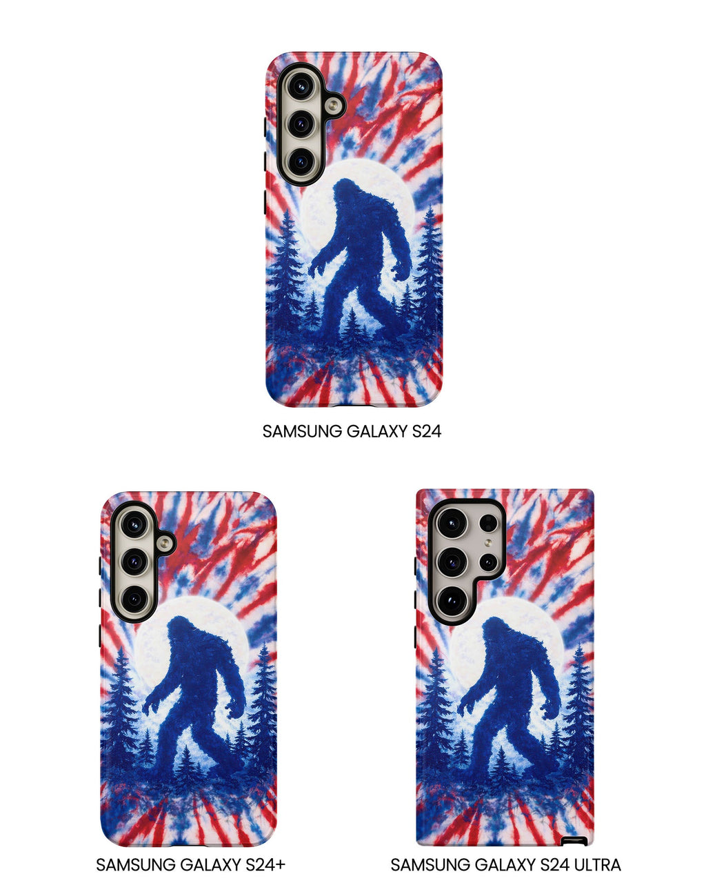 BIGFOOT IN THE FOREST RED WHITE & BLUE SWIRL PHONE CASE  - TLTW2505263