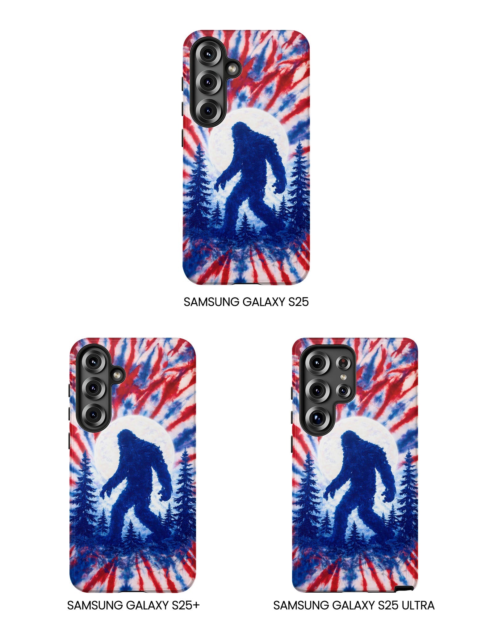 BIGFOOT IN THE FOREST RED WHITE & BLUE SWIRL PHONE CASE  - TLTW2505263