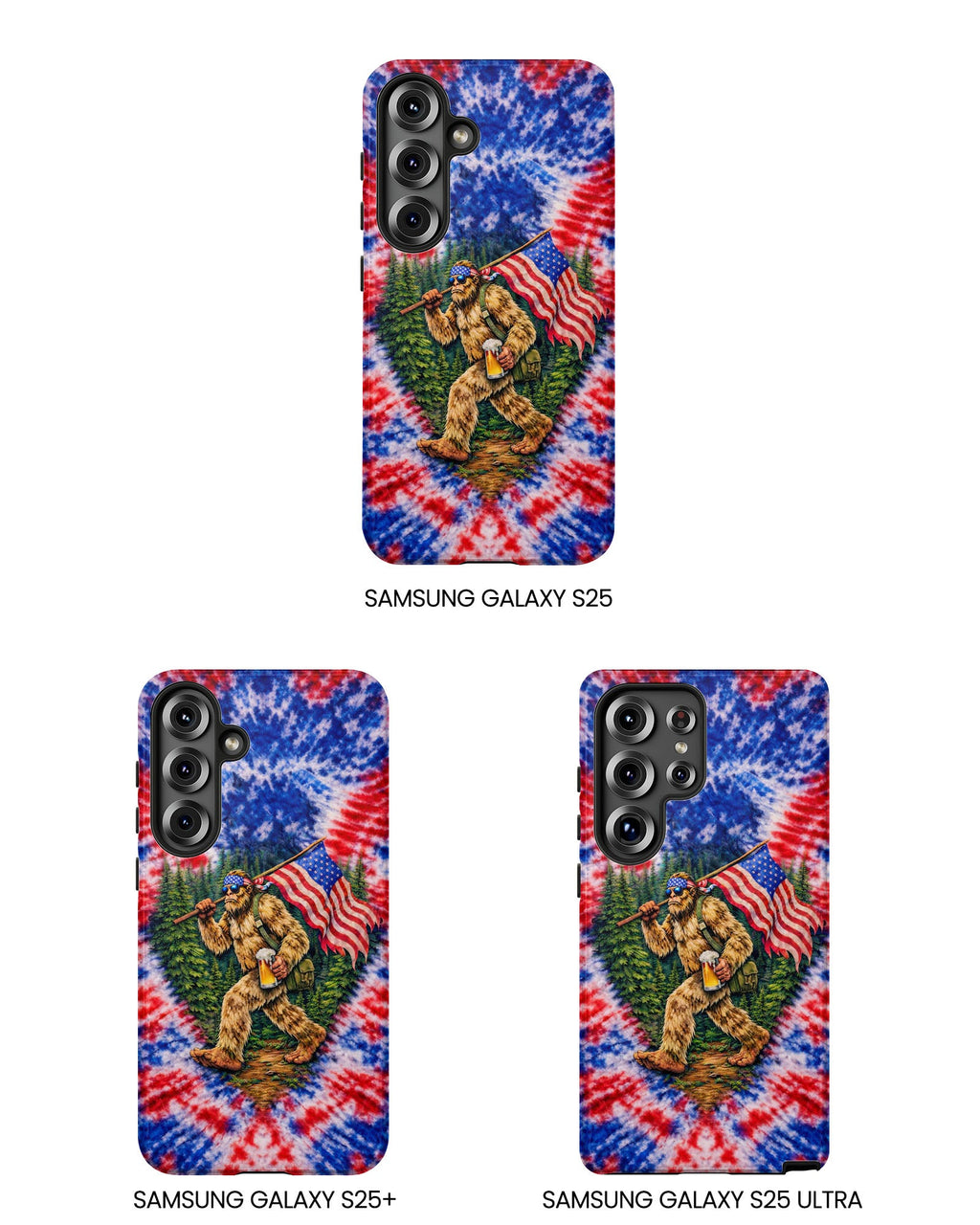 BIGFOOT WITH FLAG RED WHITE & BLUE SWIRL PHONE CASE  - TLTW2605263