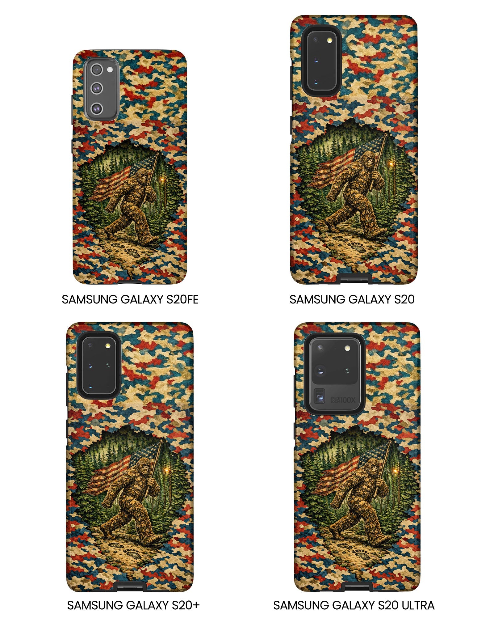 BIGFOOT WITH FLAG CAMOUFLAGE PHONE CASE  - TLNT1305261