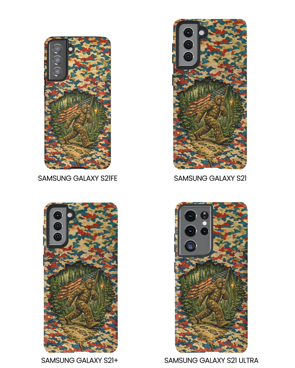 BIGFOOT WITH FLAG CAMOUFLAGE PHONE CASE  - TLNT1305261