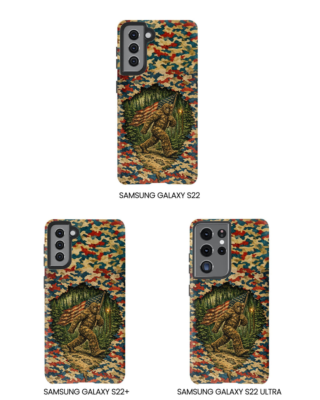 BIGFOOT WITH FLAG CAMOUFLAGE PHONE CASE  - TLNT1305261