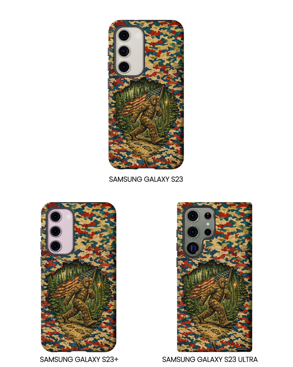BIGFOOT WITH FLAG CAMOUFLAGE PHONE CASE  - TLNT1305261