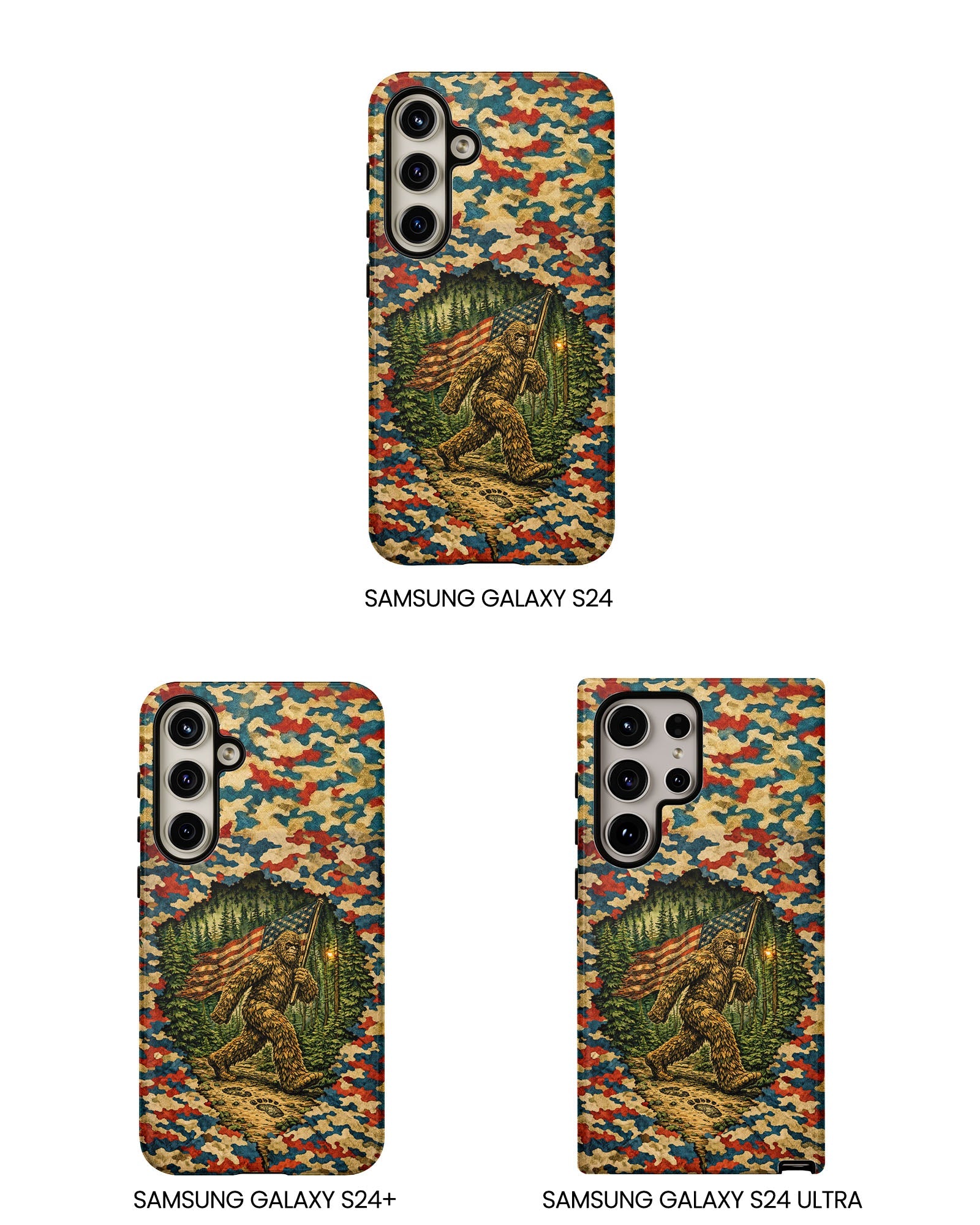 BIGFOOT WITH FLAG CAMOUFLAGE PHONE CASE  - TLNT1305261
