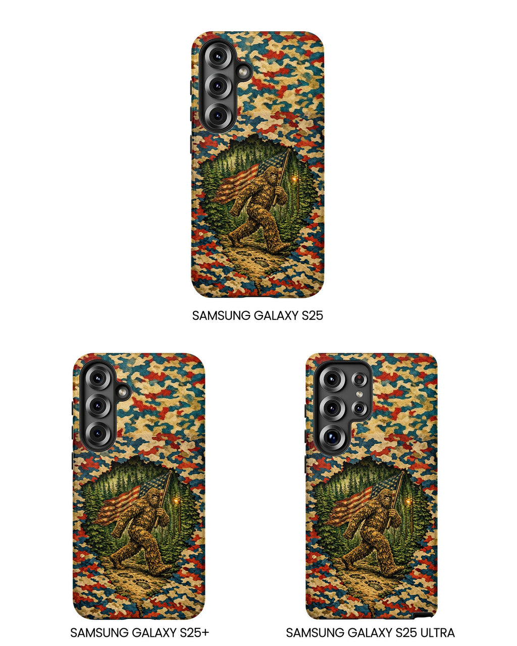 BIGFOOT WITH FLAG CAMOUFLAGE PHONE CASE  - TLNT1305261