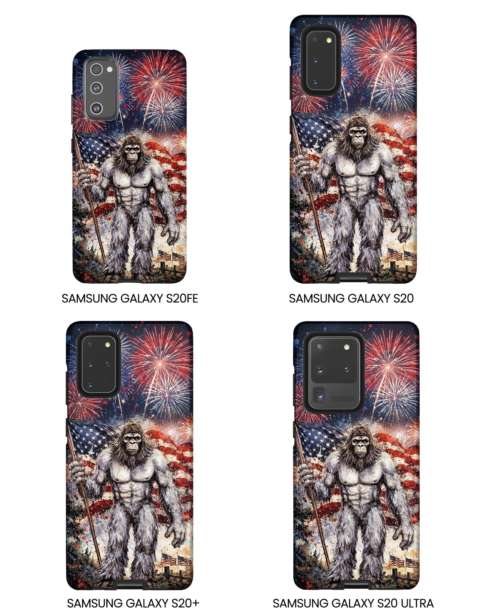 BIGFOOT FIREWORK STARS AND STRIPES PHONE CASE  - TLNO1905262