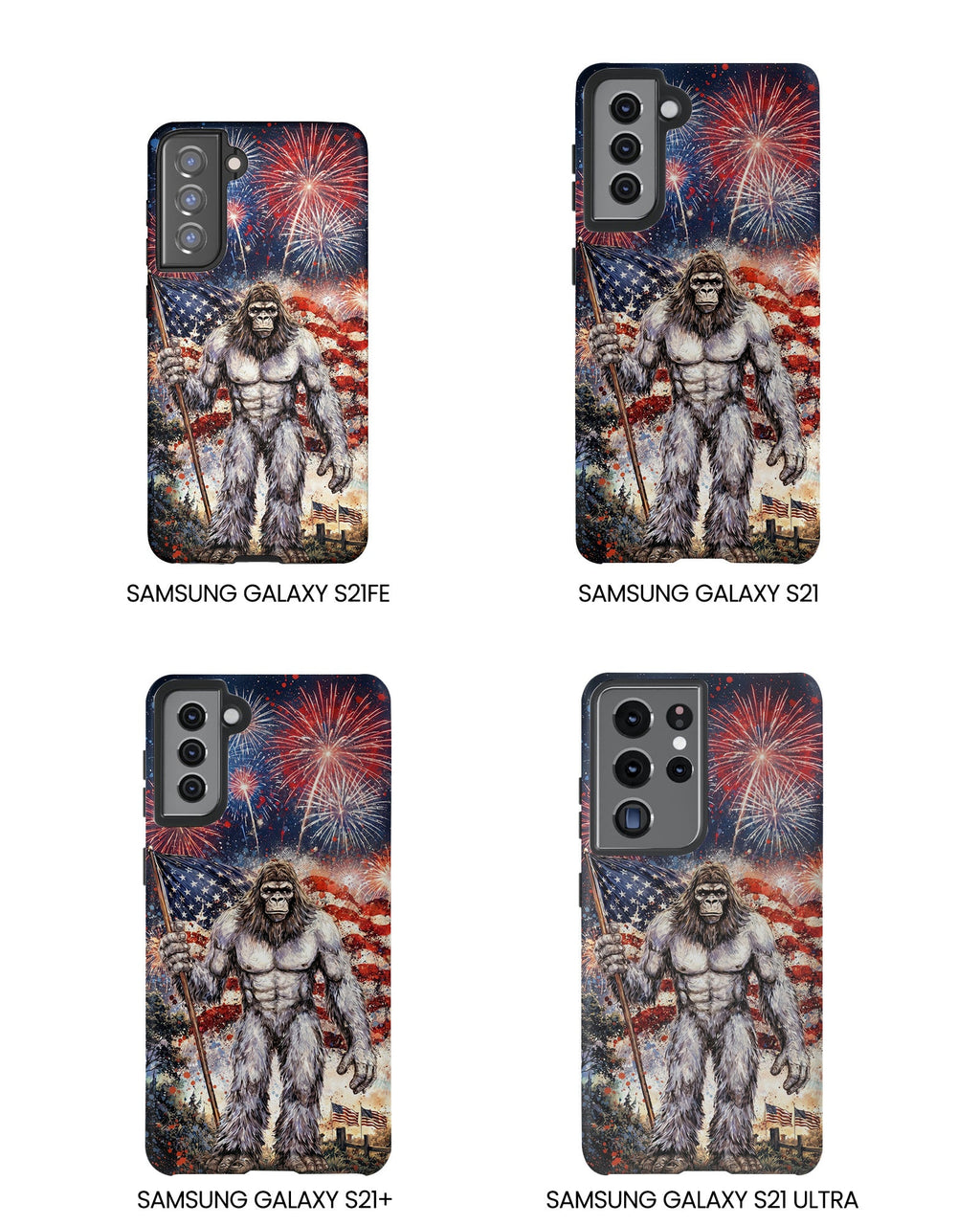 BIGFOOT FIREWORK STARS AND STRIPES PHONE CASE  - TLNO1905262
