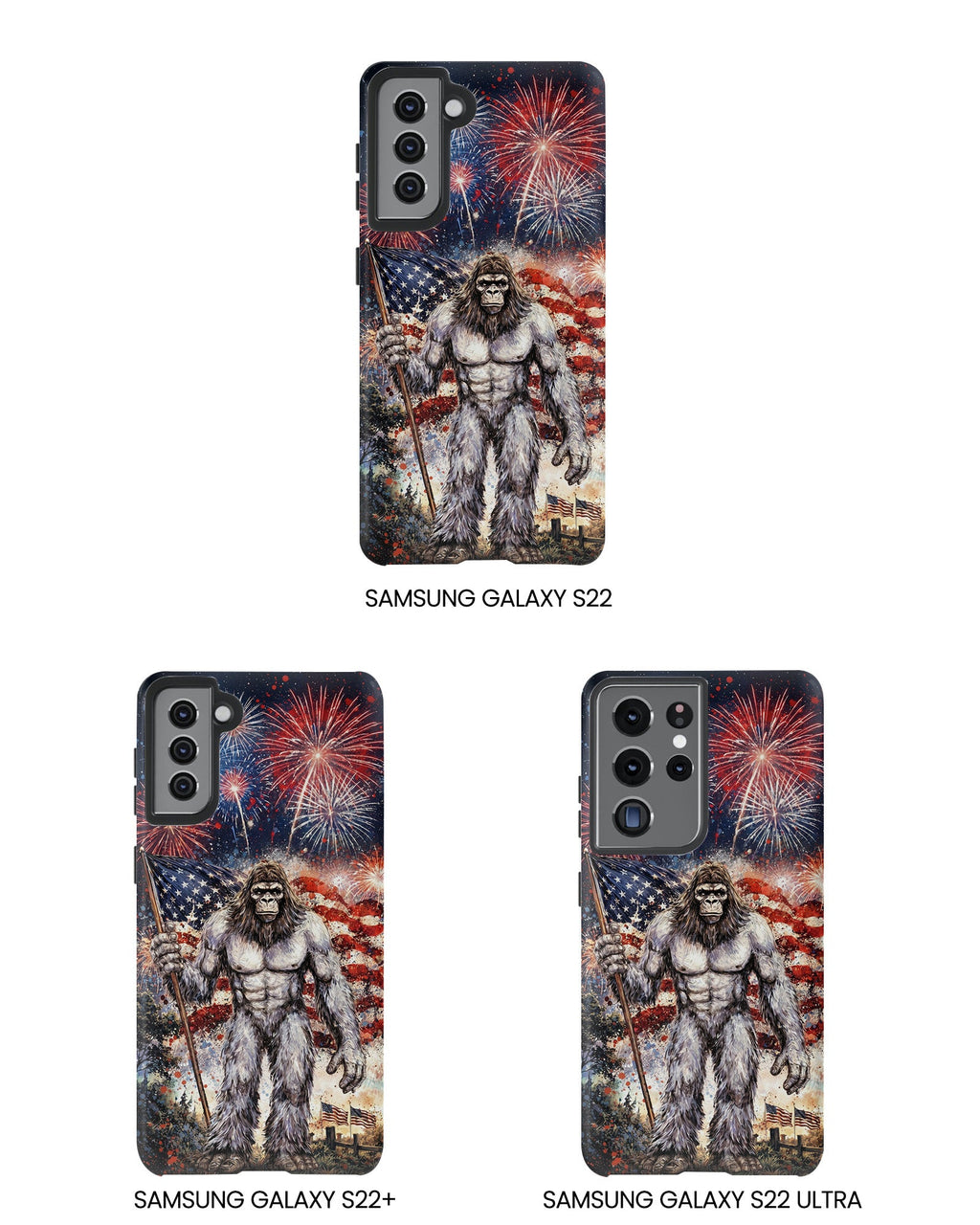 BIGFOOT FIREWORK STARS AND STRIPES PHONE CASE  - TLNO1905262