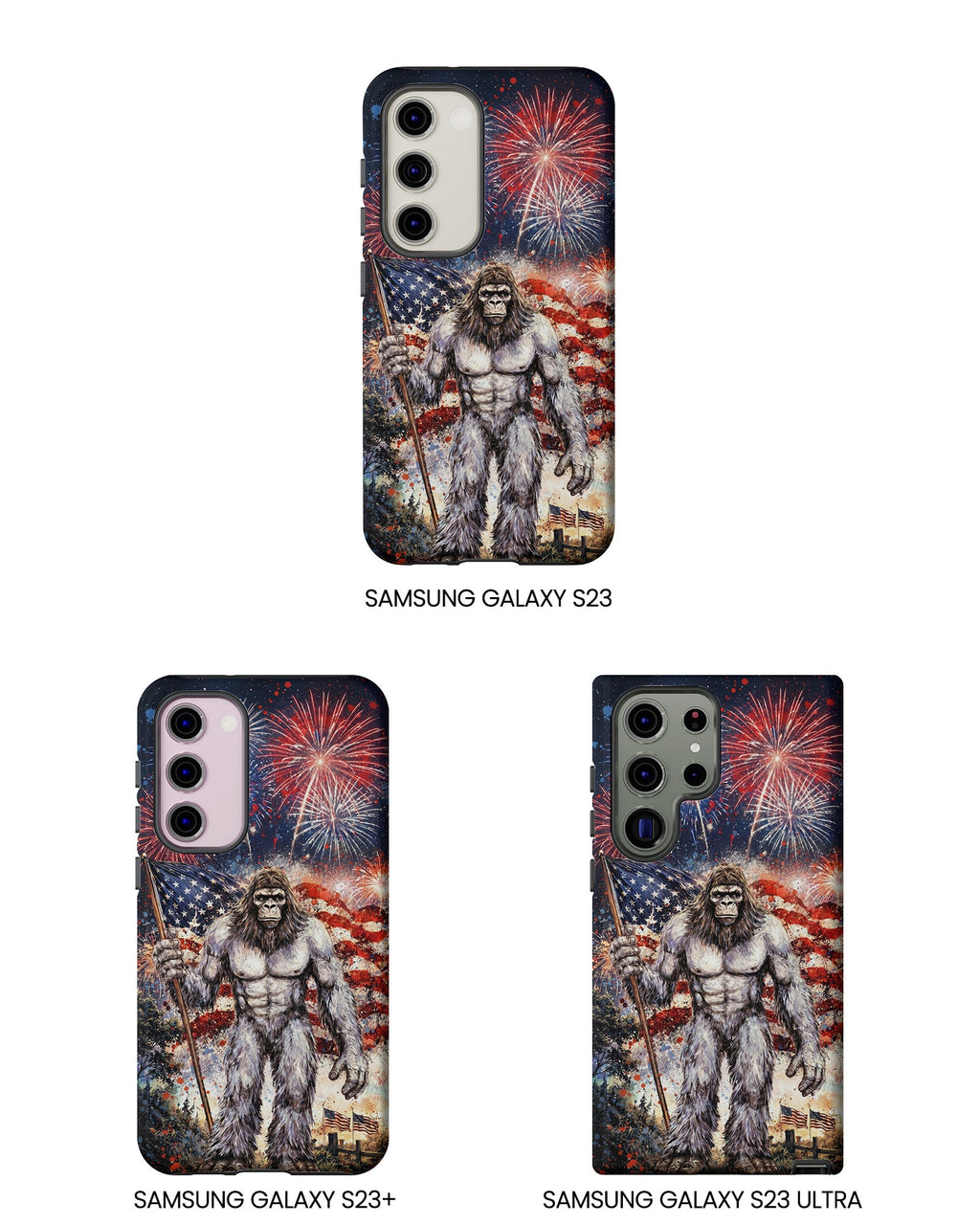 BIGFOOT FIREWORK STARS AND STRIPES PHONE CASE  - TLNO1905262