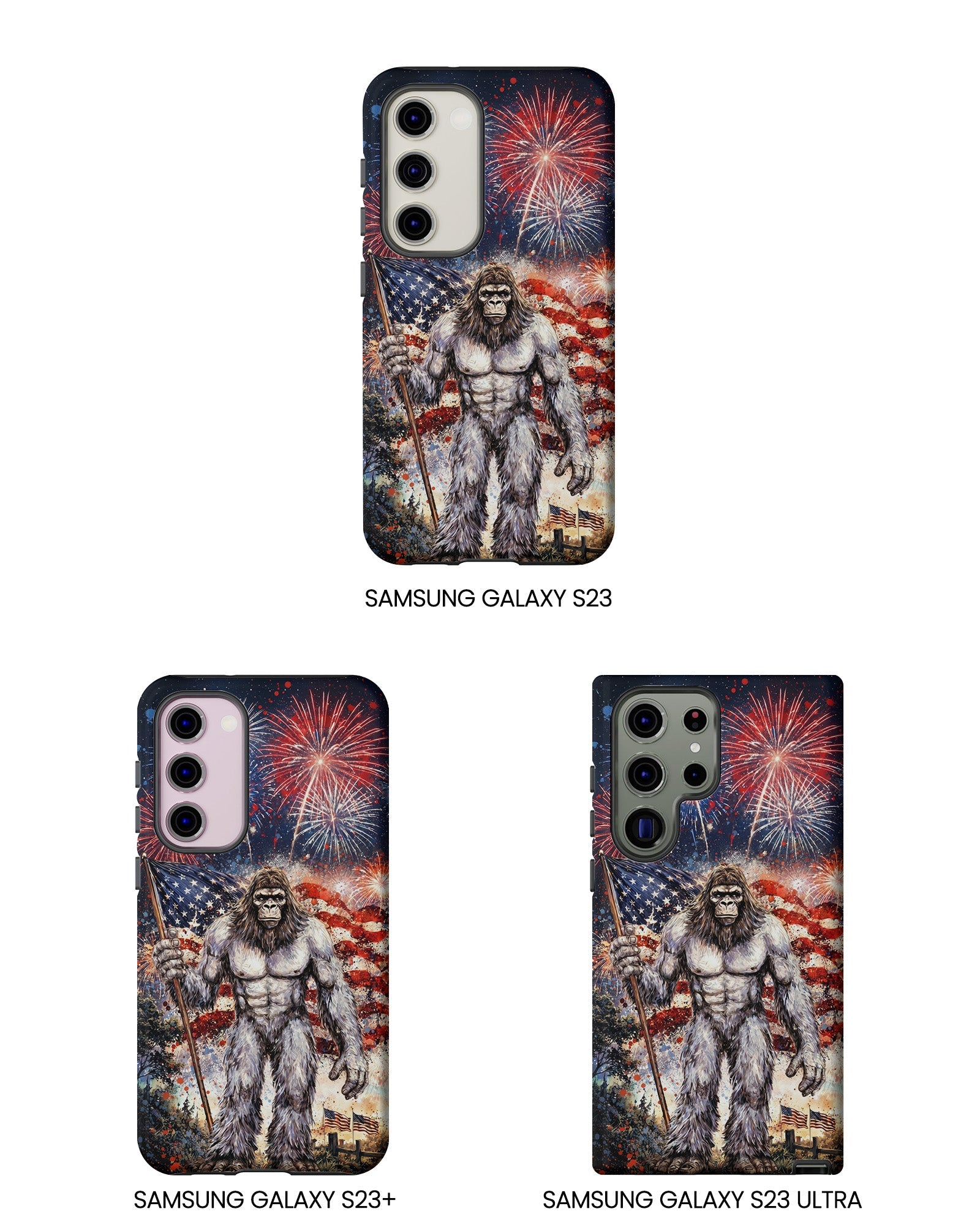 BIGFOOT FIREWORK STARS AND STRIPES PHONE CASE  - TLNO1905262
