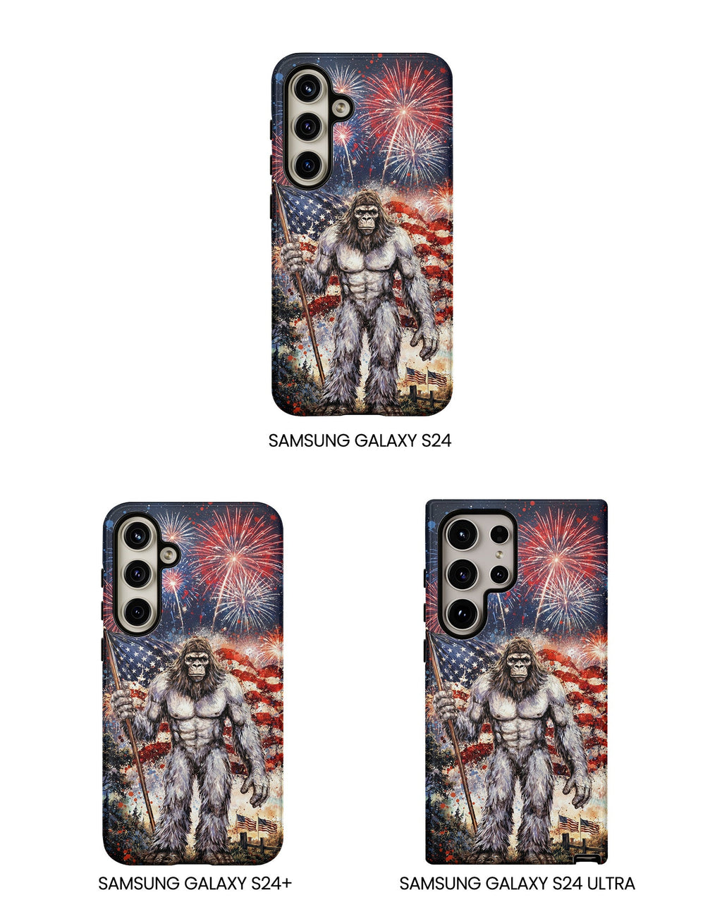 BIGFOOT FIREWORK STARS AND STRIPES PHONE CASE  - TLNO1905262