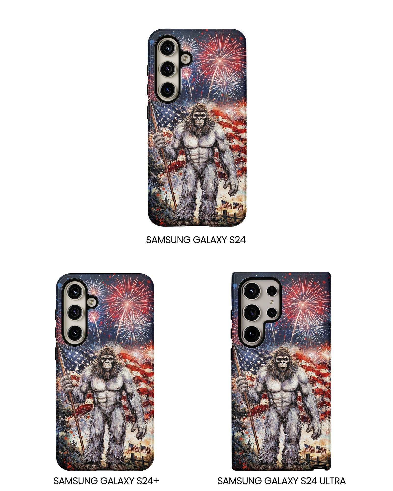 BIGFOOT FIREWORK STARS AND STRIPES PHONE CASE  - TLNO1905262