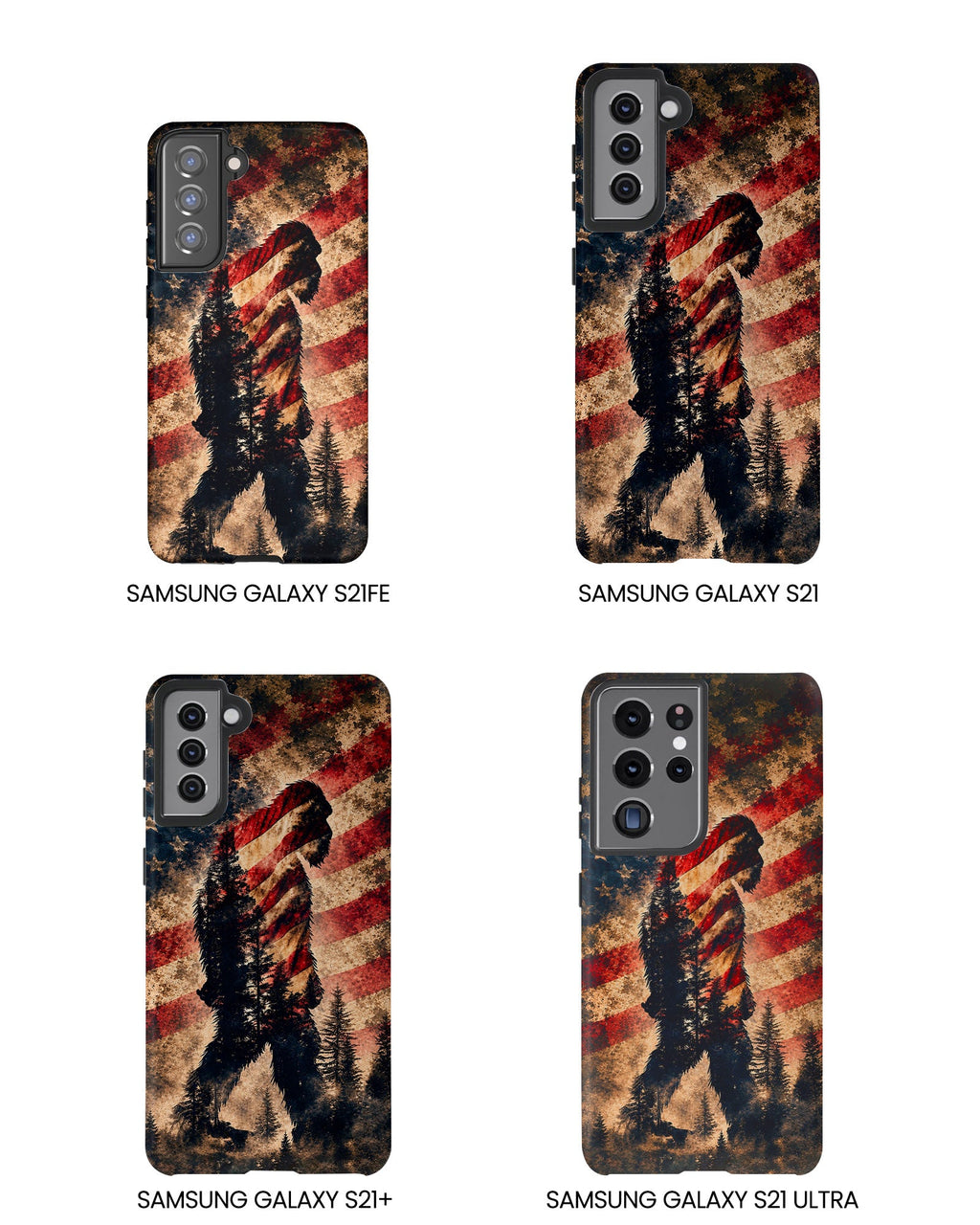 BIGFOOT IN THE FOREST STARS & STRIPES PHONE CASE  - TLHN2105264