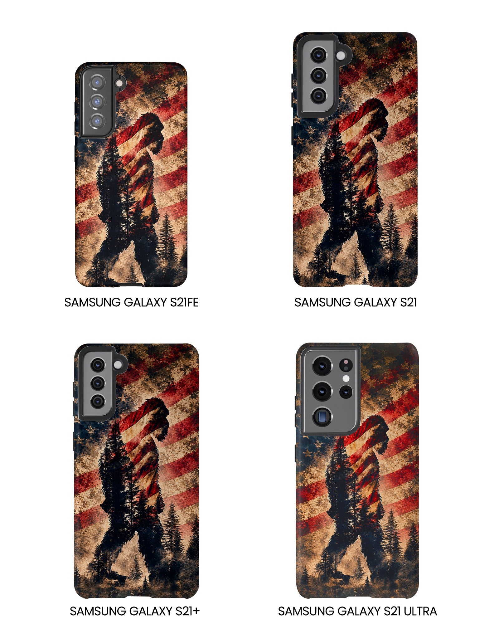 BIGFOOT IN THE FOREST STARS & STRIPES PHONE CASE  - TLHN2105264
