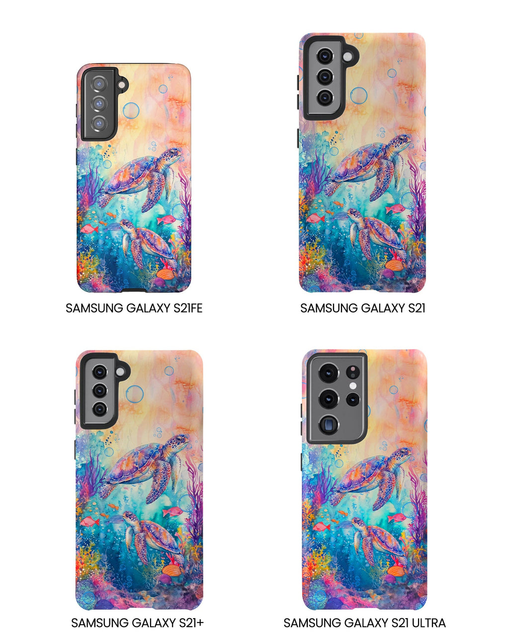 TWO SEA TURTLES UNDERSEA PHONE CASE  - TLHN1805264