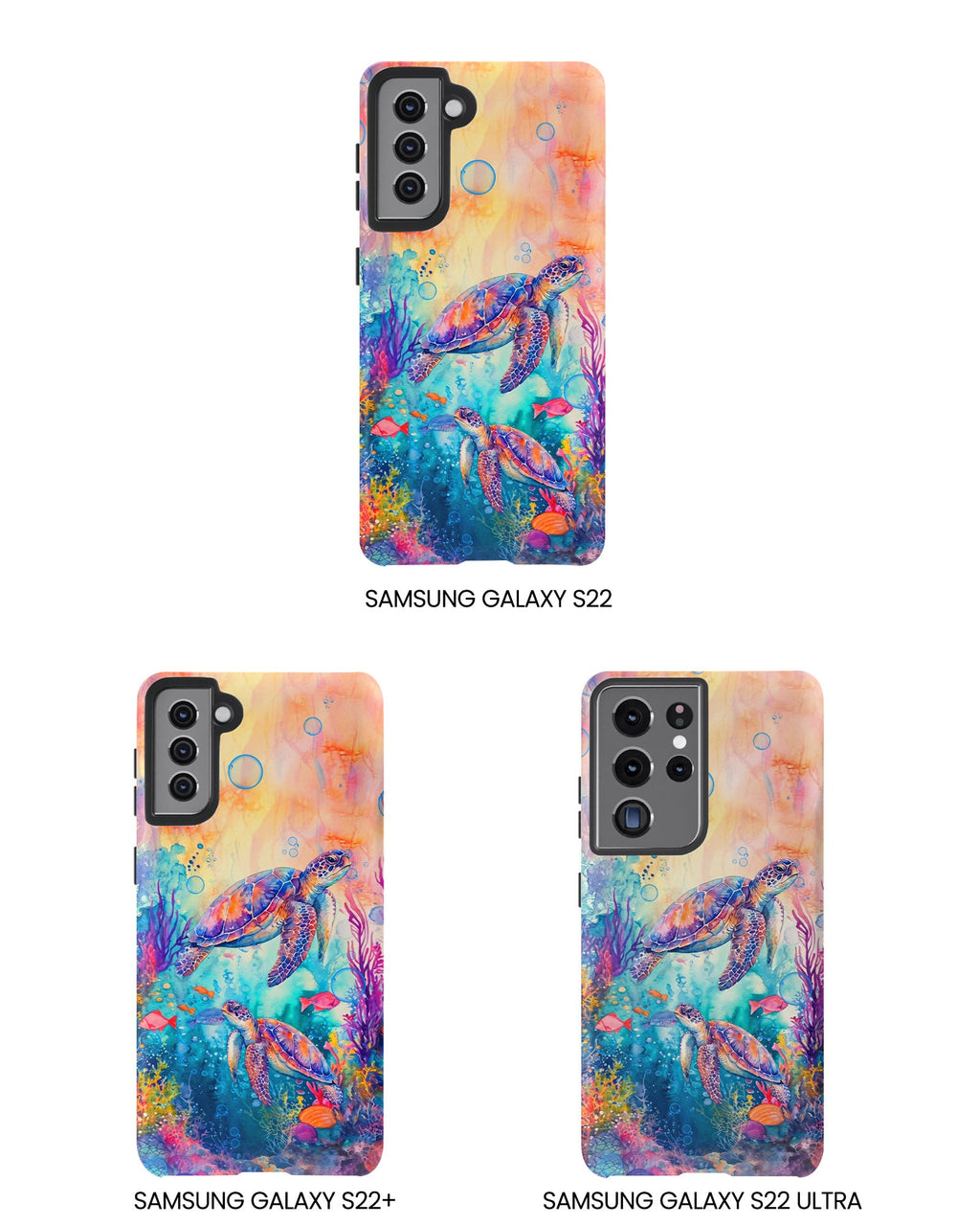 TWO SEA TURTLES UNDERSEA PHONE CASE  - TLHN1805264