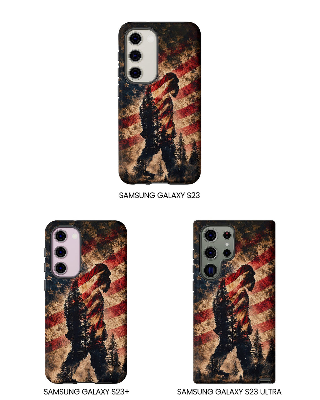 BIGFOOT IN THE FOREST STARS & STRIPES PHONE CASE  - TLHN2105264