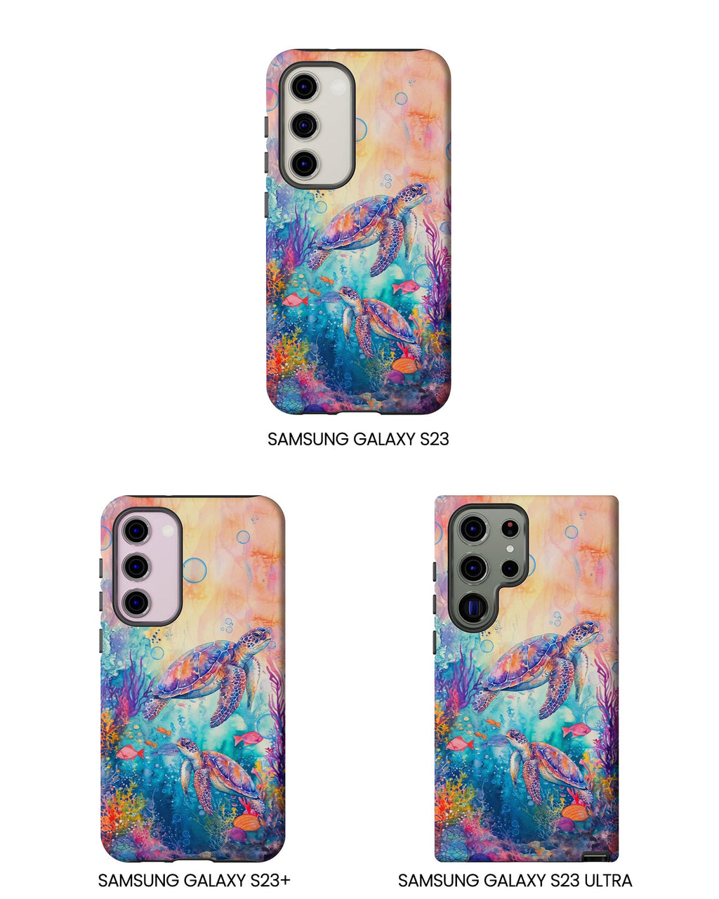 TWO SEA TURTLES UNDERSEA PHONE CASE  - TLHN1805264