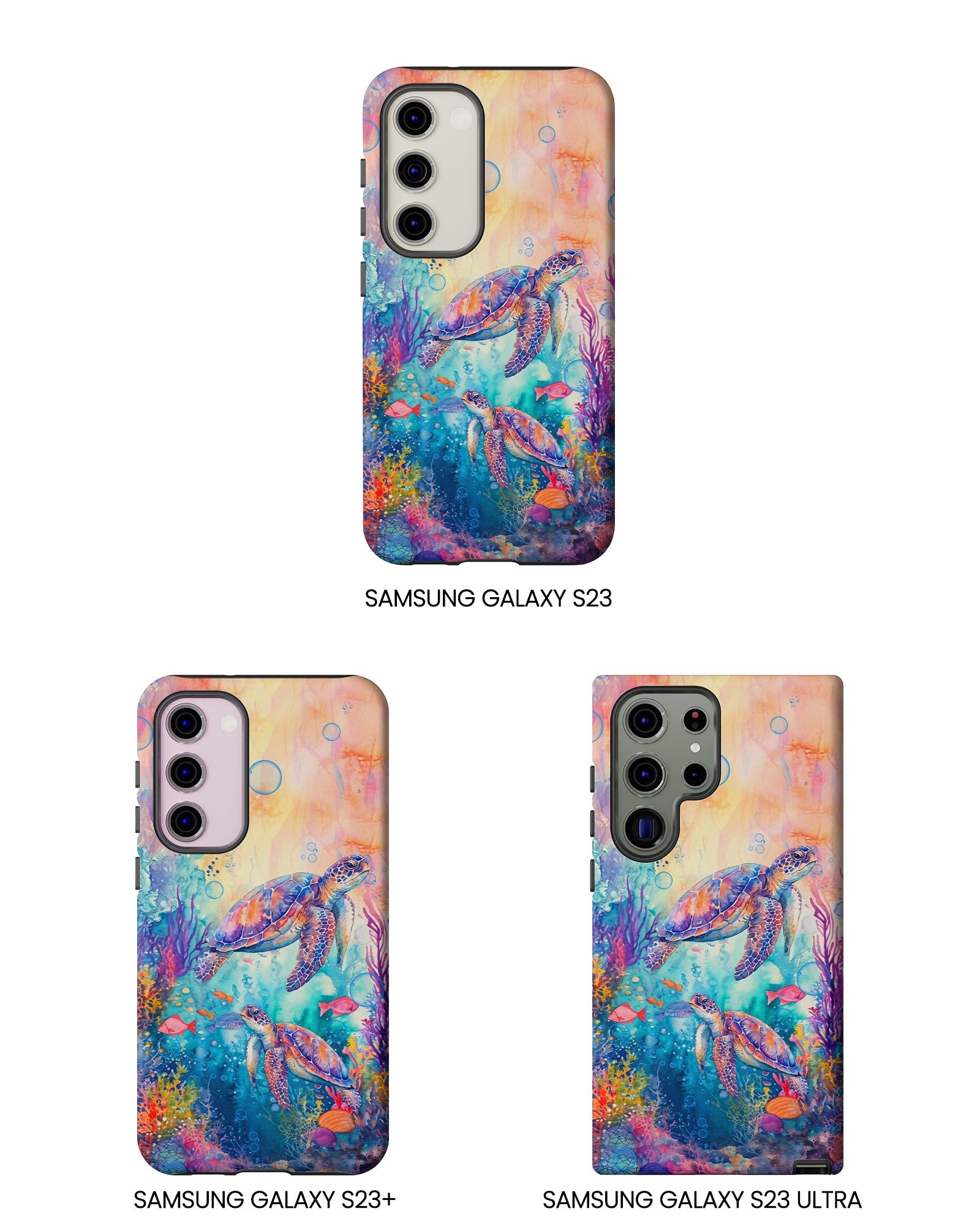 TWO SEA TURTLES UNDERSEA PHONE CASE  - TLHN1805264