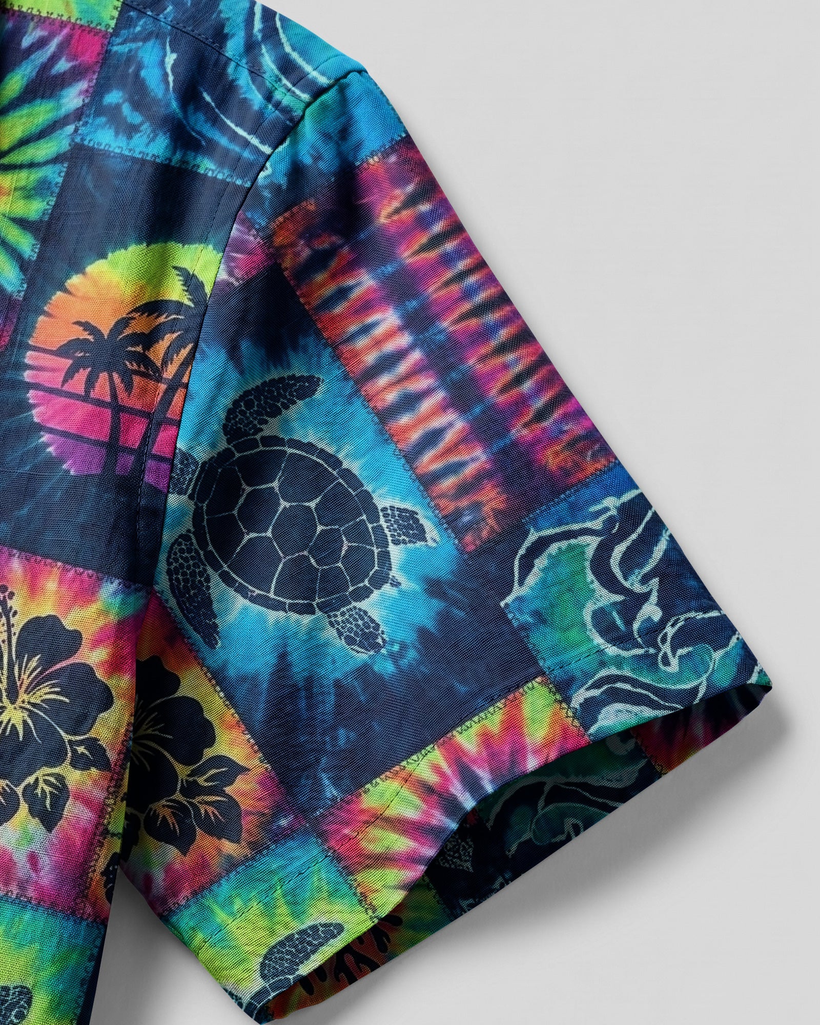 TROPICAL SEA TURTLE LAGOON PATCHWORK CAMP SHIRT - TLHG1607263