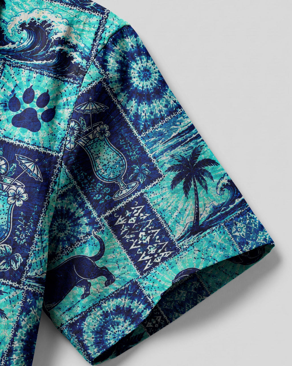 DACHSHUND DOG ISLAND PATCHWORK CAMP SHIRT - TLNO1507262