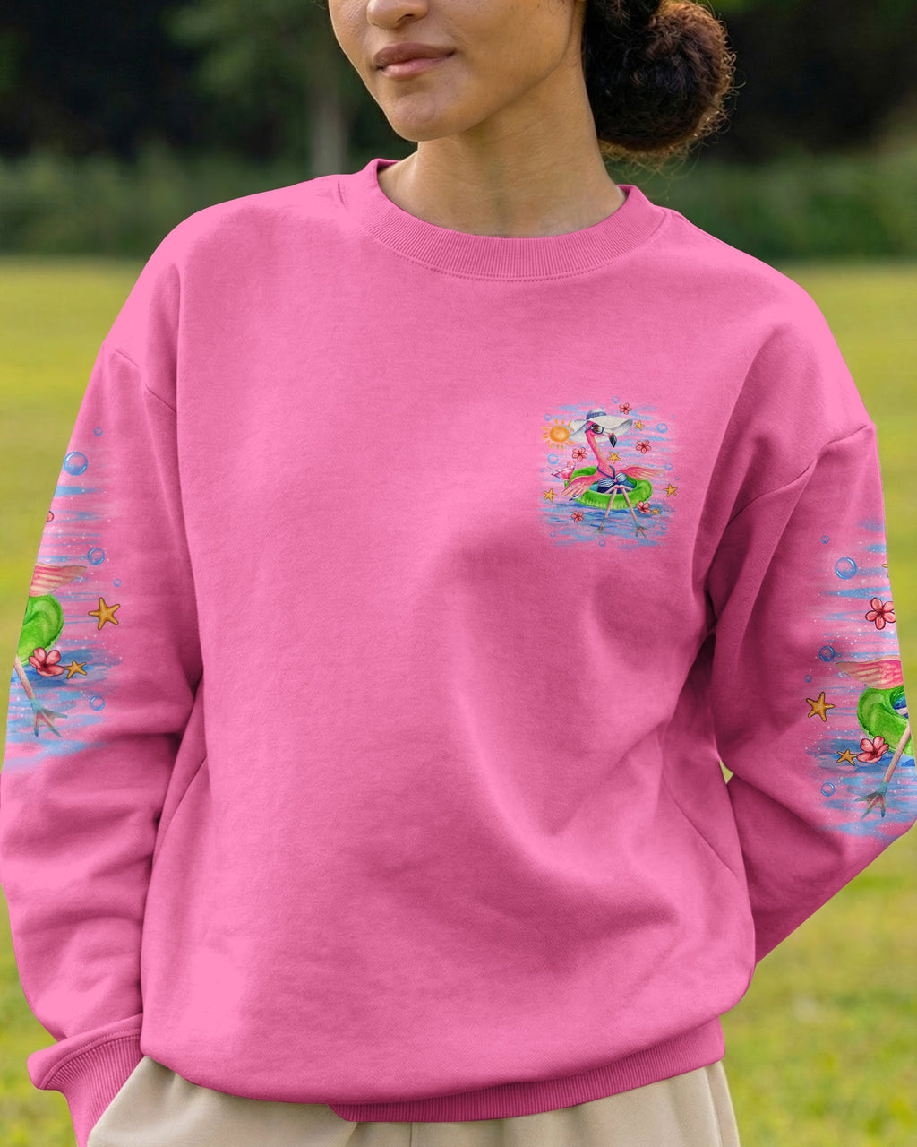 I WAS SIMPLY BORN TO DILLY DALLY FLAMINGO  ALL OVER PRINT - TLNO1205262