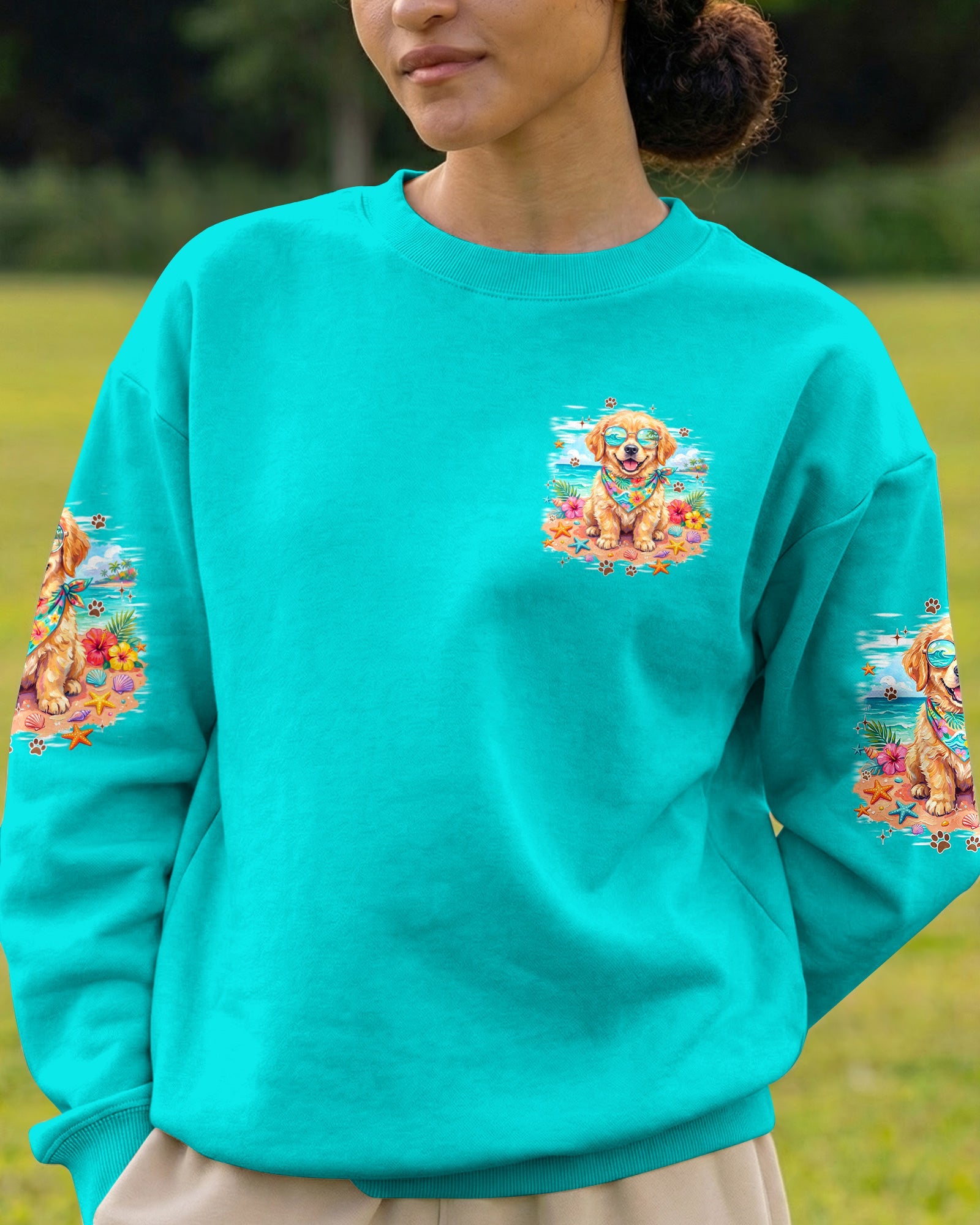 I WAS MADE FOR SUNNY DAYS GOLDEN RETRIEVER DOG ALL OVER PRINT - TYPQ2105263