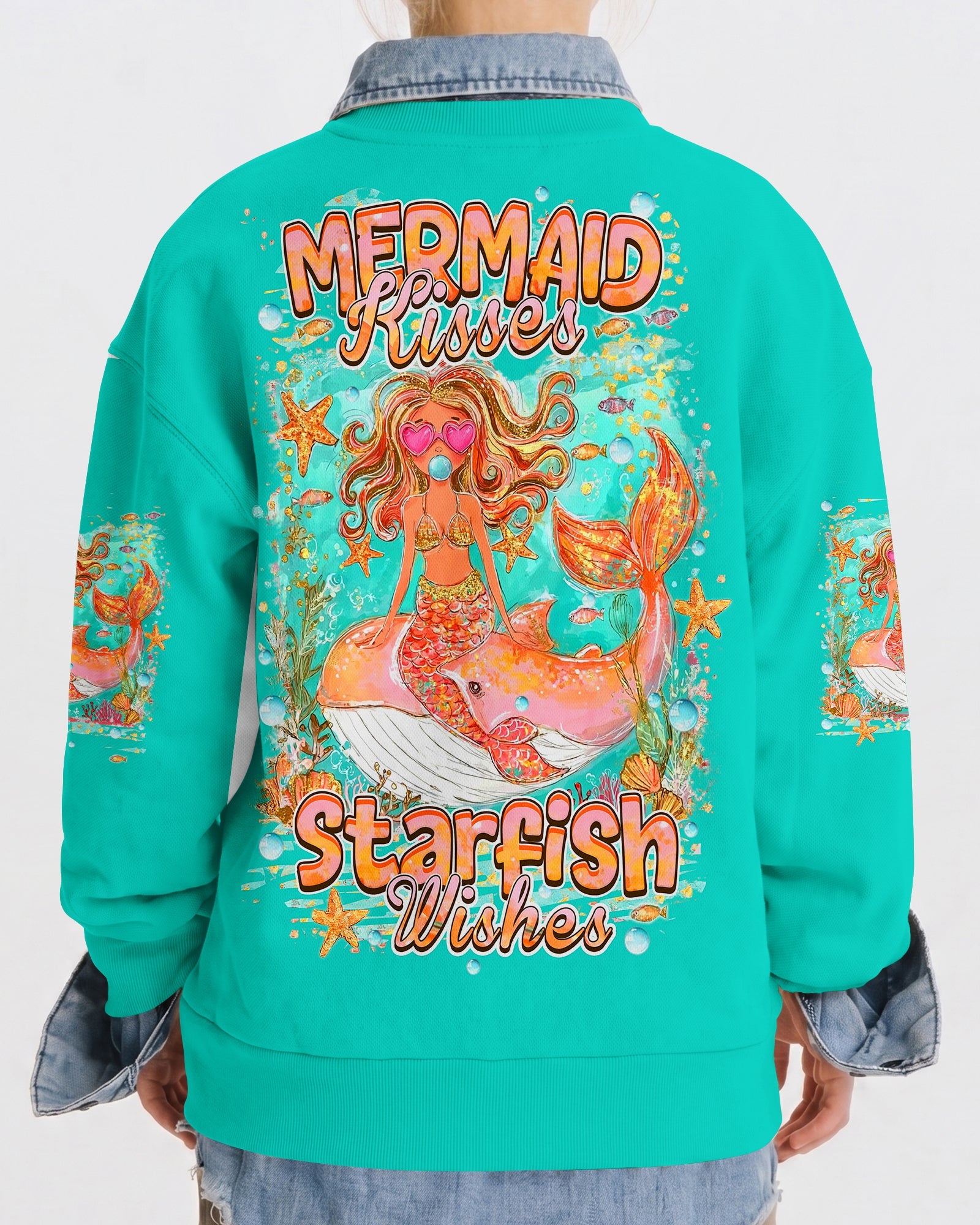MERMAID KISSES STARFISH WISHES KIDS ALL OVER PRINT - TLHN0806261