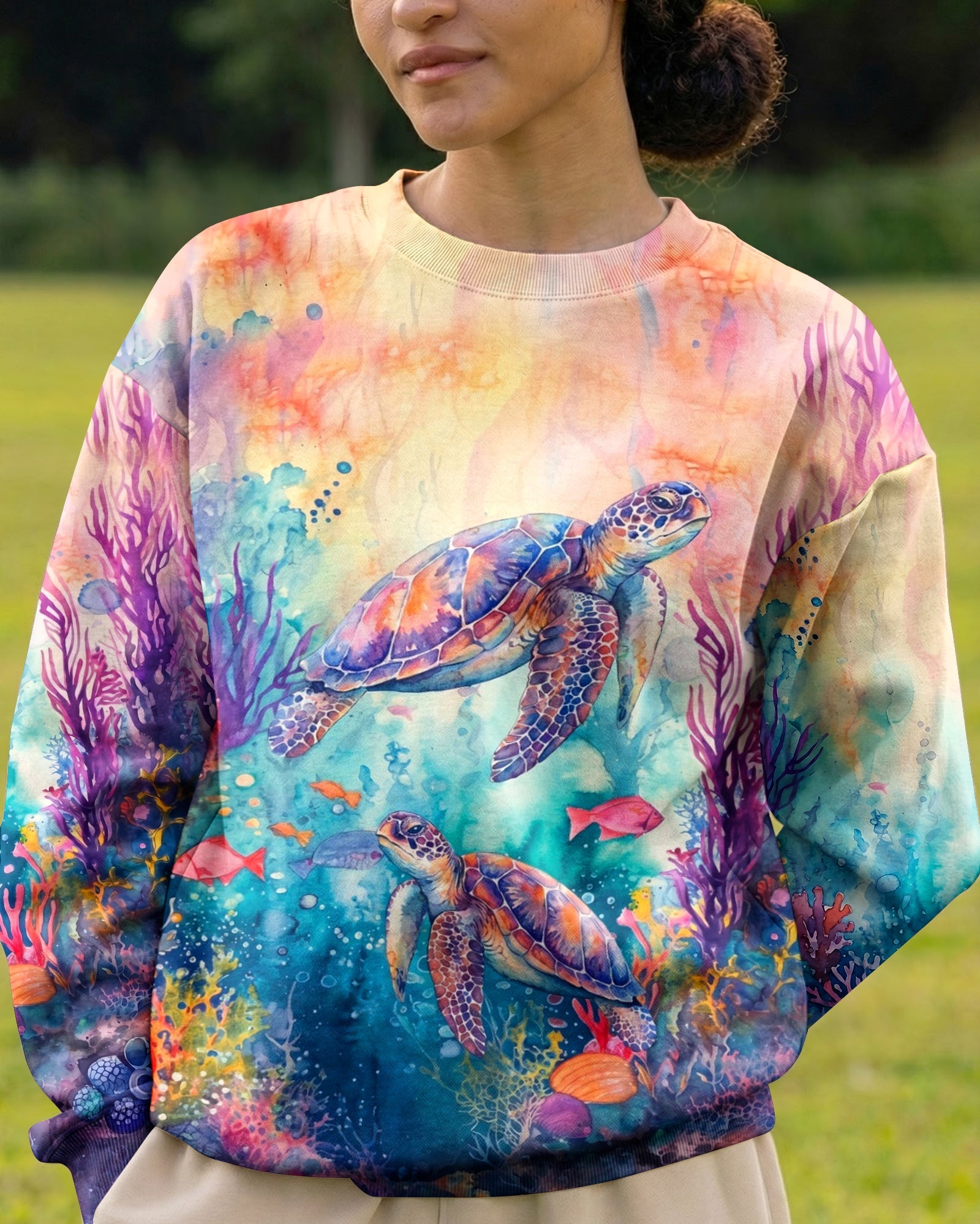 SALTWATER HEALS EVERYTHING TURTLE ALL OVER PRINT  - TLHN2104261