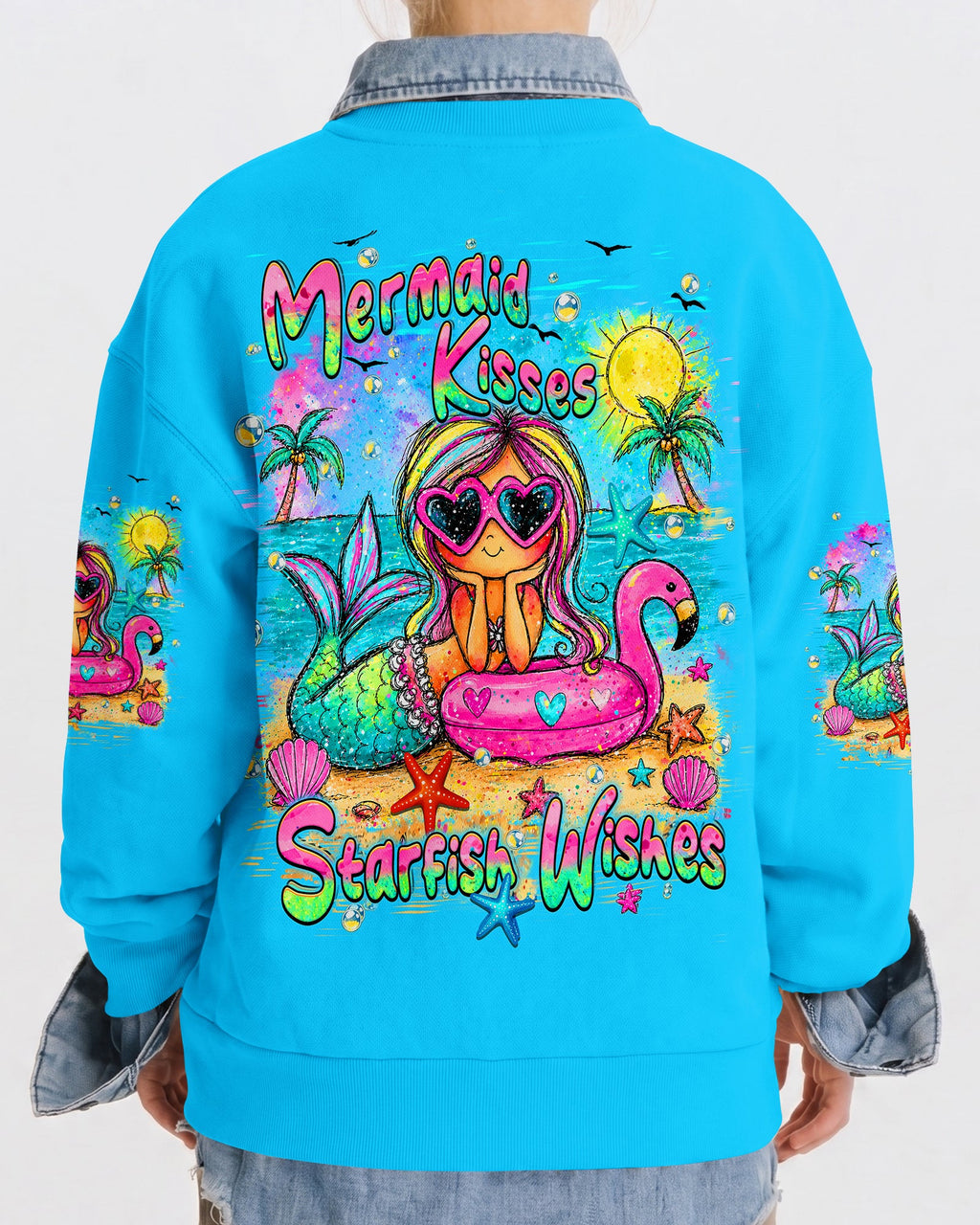 MERMAID KISSES STARFISH WISHES KIDS ALL OVER PRINT  - TLHN2505261